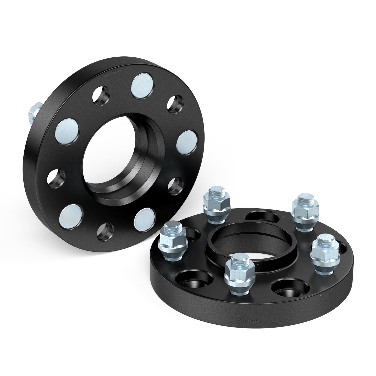 StanceMagic 25mm Hubcentric Wheel Spacers 5x114.3, 64.1mm Bore, Black, 12x1.5 Studs, Compatible with Acura Honda