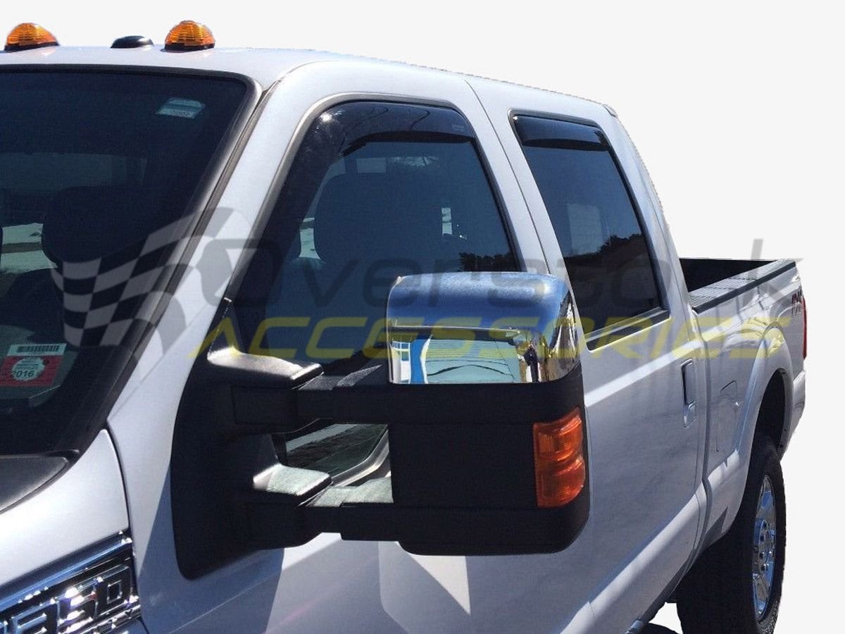 WeatherTech Custom Fit Side Window Deflectors for Frontier, Equator - (84367), Front & Rear Set - Dark Tint