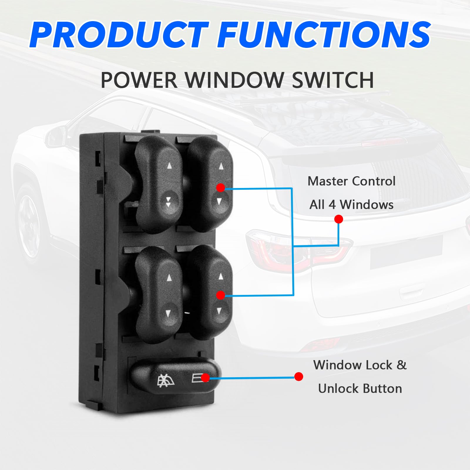 Driver Side Master Power Window Switch 5L1Z14529Aa For Ford F150 2004 2005 2006 2007 2008, For Ford Expedition 2003 2004 2005 20