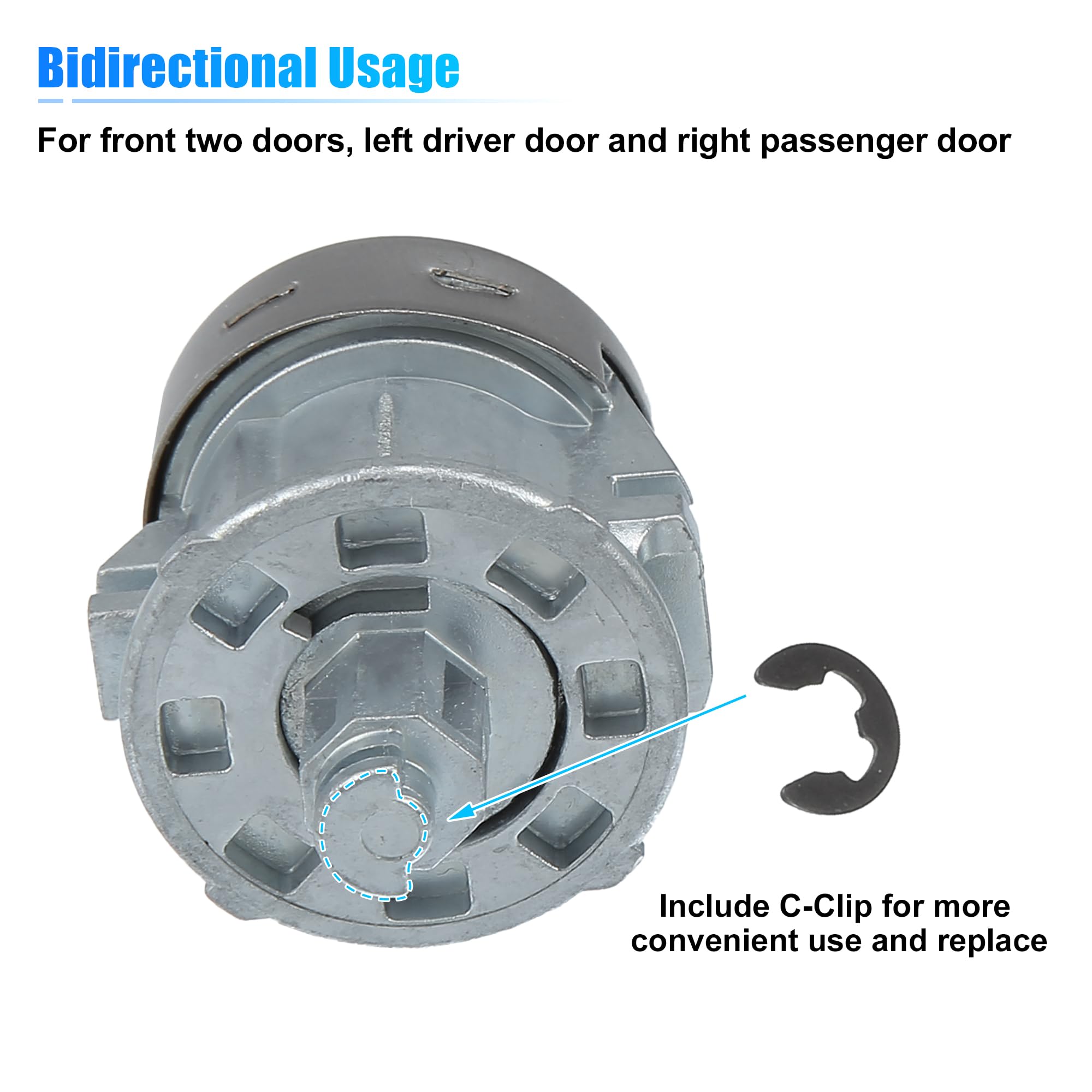 X AUTOHAUX 1 Pair Front Door Lock Cylinder Tumbler w/Key for Ford F150 F250 F350 F450 Explorer Expedition for Ranger E150 E250 E