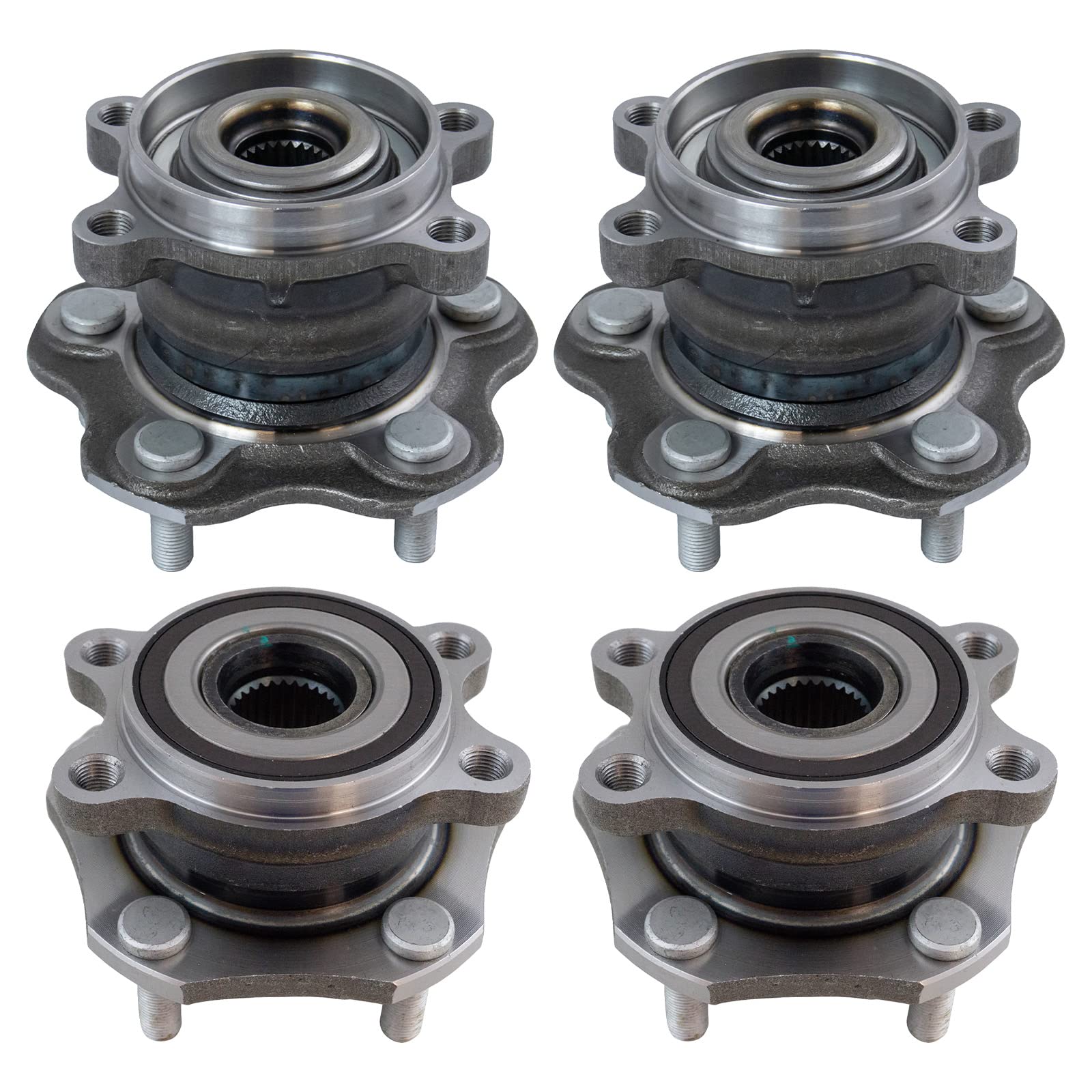 Trq Wheel Hub Bearings Assembly Set Compatible With 2014-2019 Nissan Rogue 2017-2022 Rogue Sport