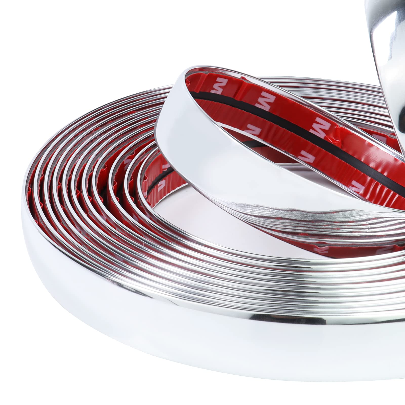 Sbwlkj 25Ft Automotive Chrome Trim Molding 1-3/16''(30Mm) Heavy Duty Car Side Moldings(Self Adhesive) Uv-Protected Scratch-Proof