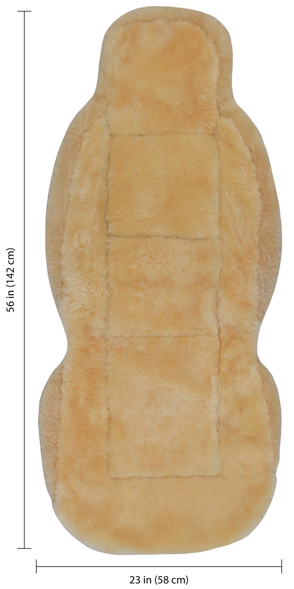 Eurow Sheepskin Seat Cover, Beige, 56"x23", Model 1-SAB-XL-A, Premium Quality