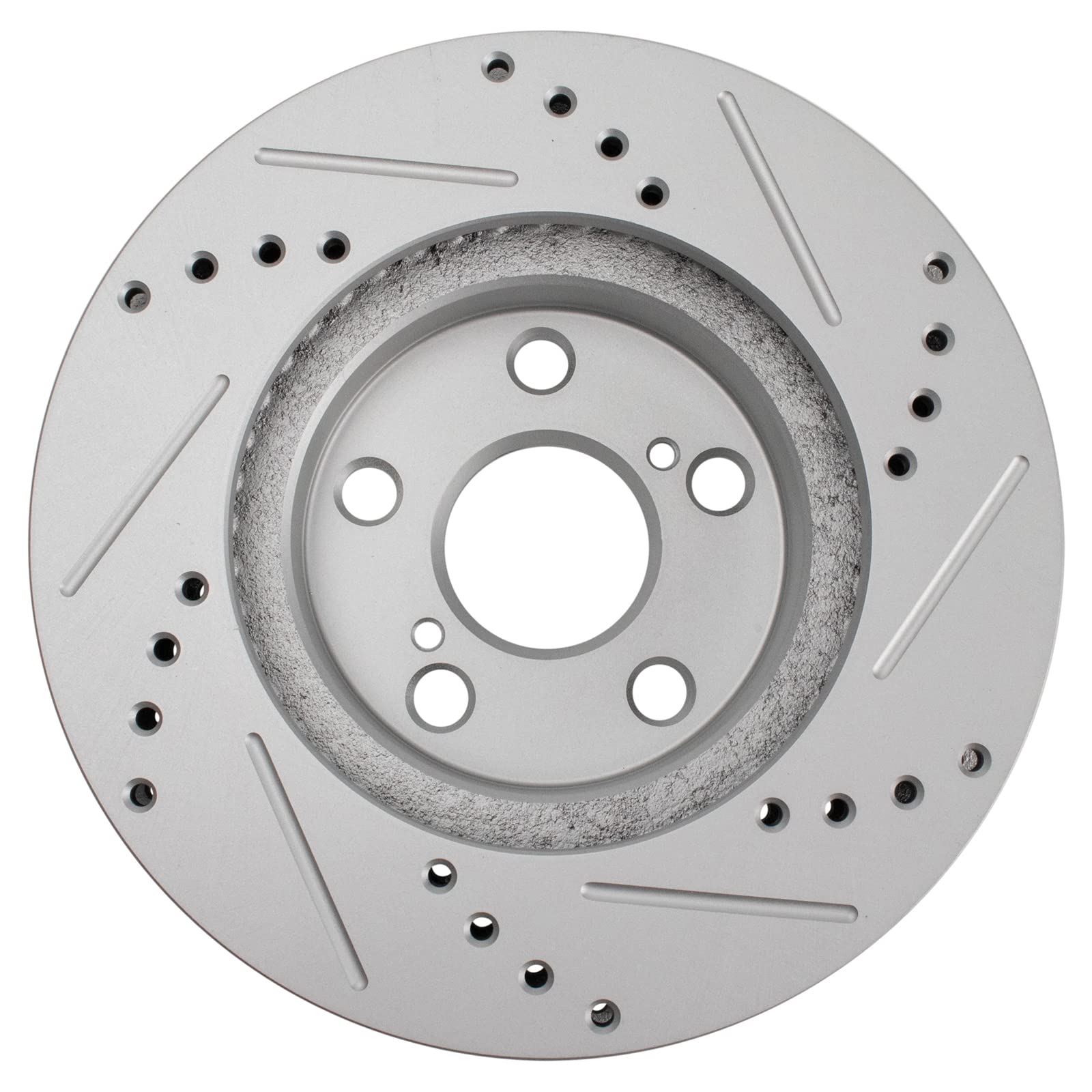 Trq Front Performance Brake Rotors Set Premium G-Coated Cross Drilled & Slotted Compatible With 2011-2017 Lexus Ct200H 2010-2015