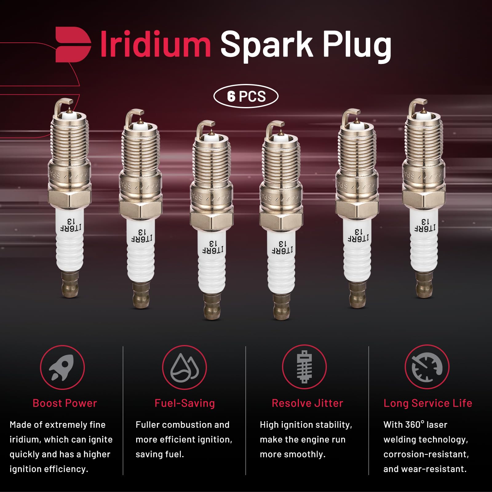 Bdfhyk 6Pcs Spark Plug Compatible With Mazda Tribute Mercury Mariner Montego Sabler,Import Material 3.0L V6 Replacement For Sp-4