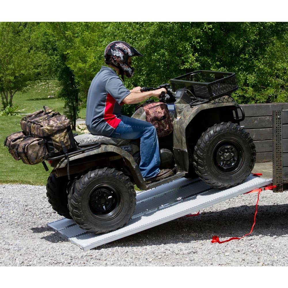 Black Widow ATV Ramp - 94" L Aluminum, Multi-Folding, 1,500 lb Capacity, Metallic Finish for Trucks and Trailers