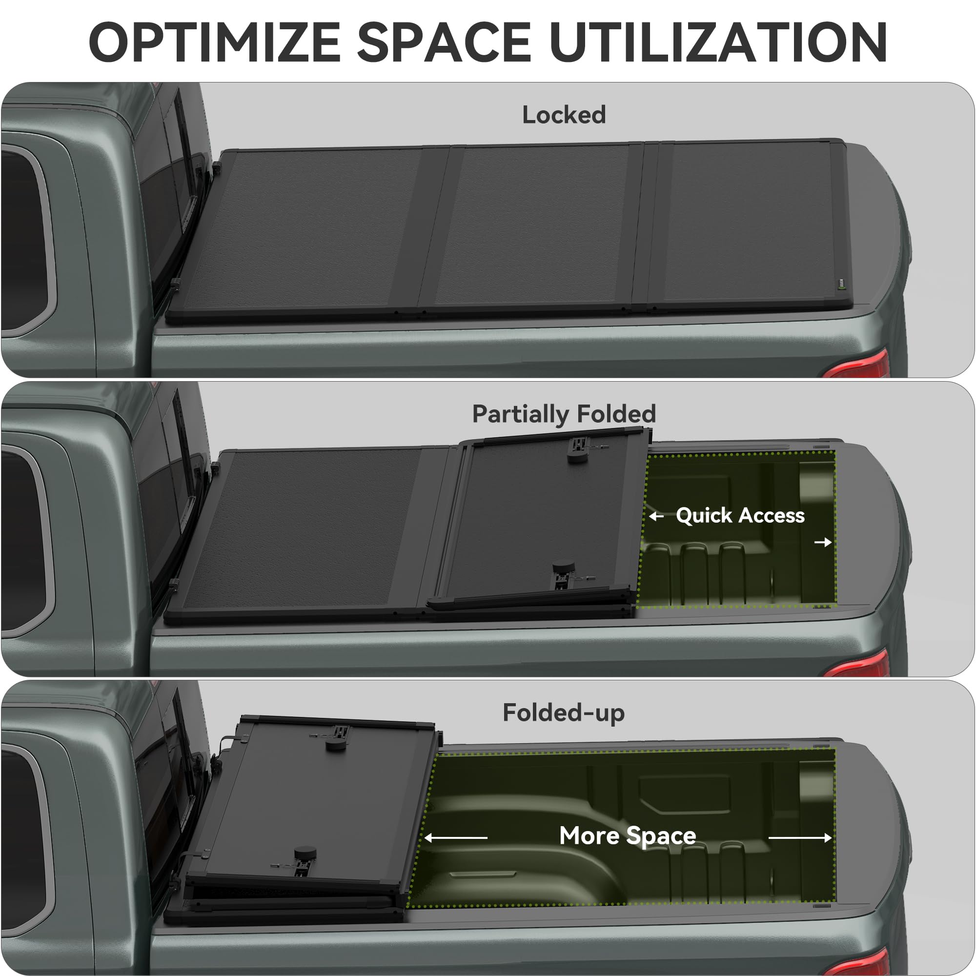 Autosaver88 Soft Roll Up Truck Bed Tonneau Cover Compatible With 2015-2025 Ford F-150 (Excl. Raptor Series) 5.5Ft Bed
