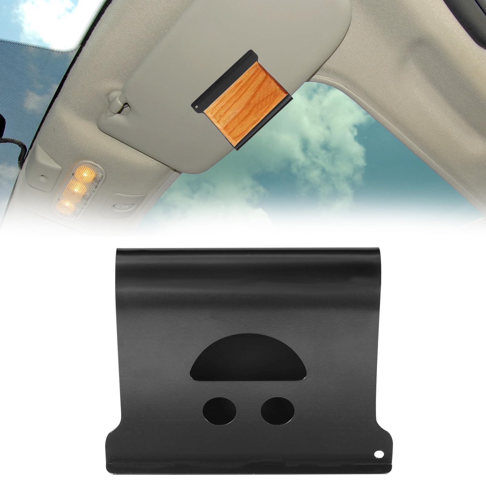 Car Air Freshener Visor Clip for Drift, Aluminum Alloy Black Car Sun Visor Holder Practical Auto Accessory for Easy Installation