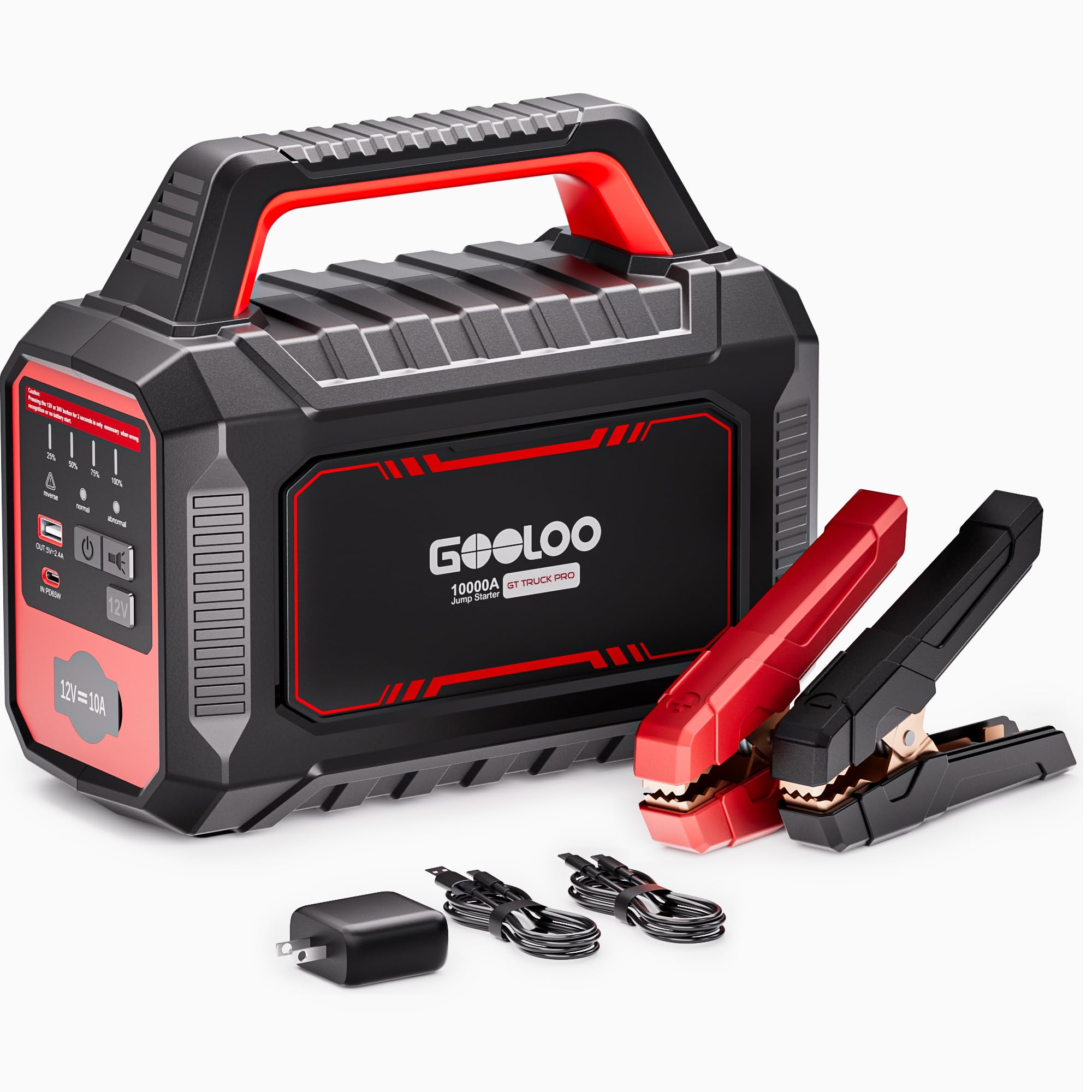 GOOLOO GT Truck PRO 10000A Jump Starter with 65W Fast Charge, 64000mAh Portable Car Battery Booster Power Pack (for All Gas All 