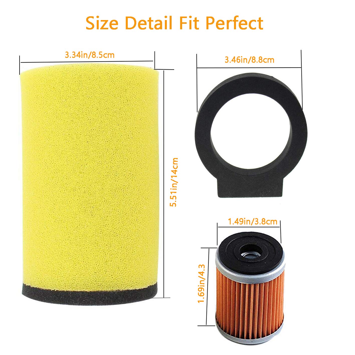 Podoy 1Yw-14451-00-00 Air Oil Filter For Compatible With Yamaha Timberwolf 250 Big Bear 350 Moto-4 250 350 Kodiak 400 Big Bear 3