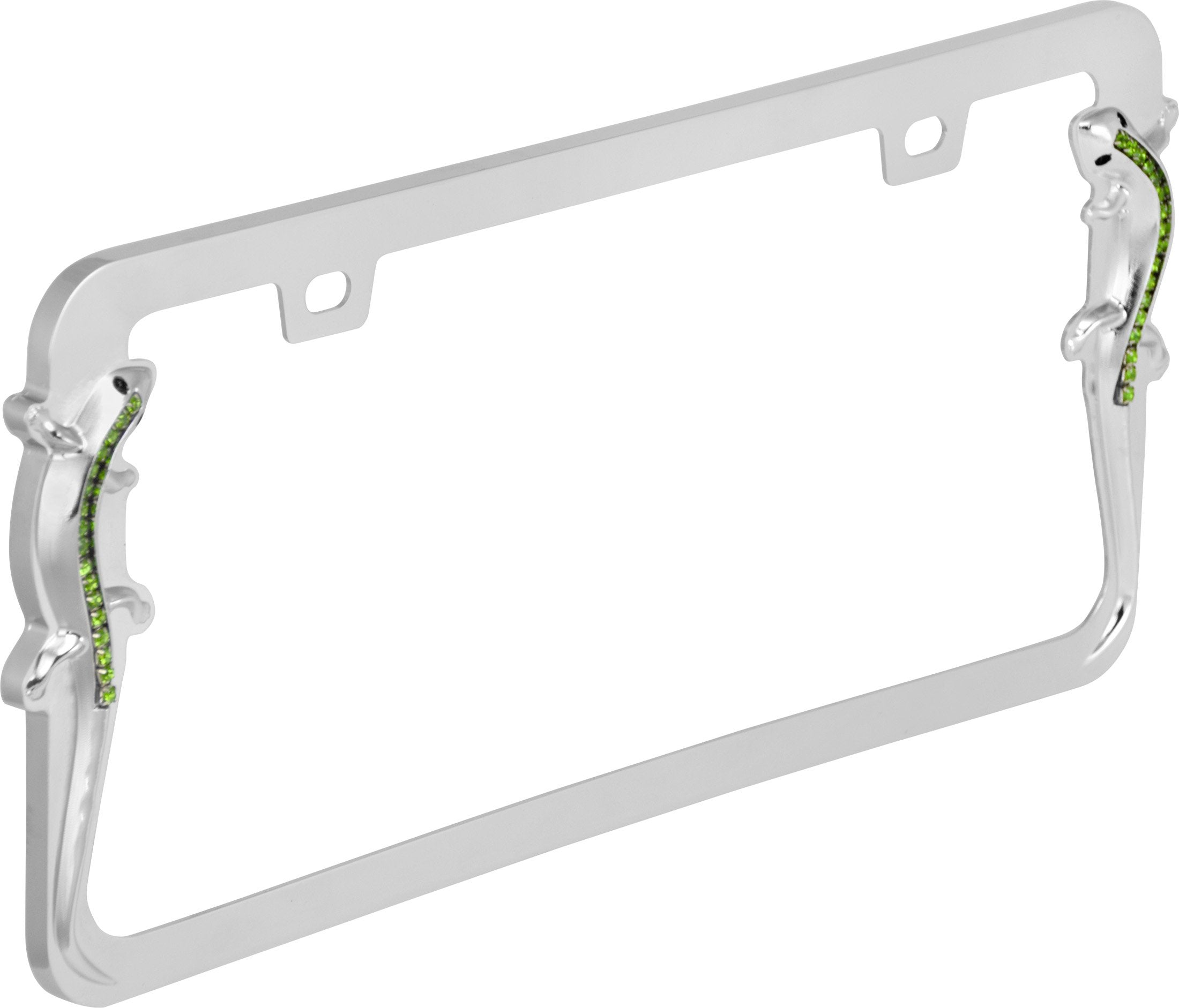 Bell Automotive 221464538 Universal Chrome Diamond Lizard Design License Plate Frame