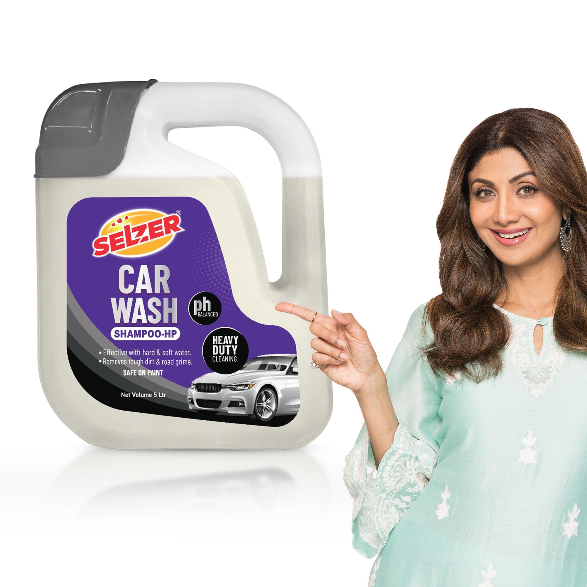 Selzer Car Wash Shampoo-Hp - 5L | Heavy-Duty Cleaning | Safe On Paint | Shampoo For Hard & Soft Water