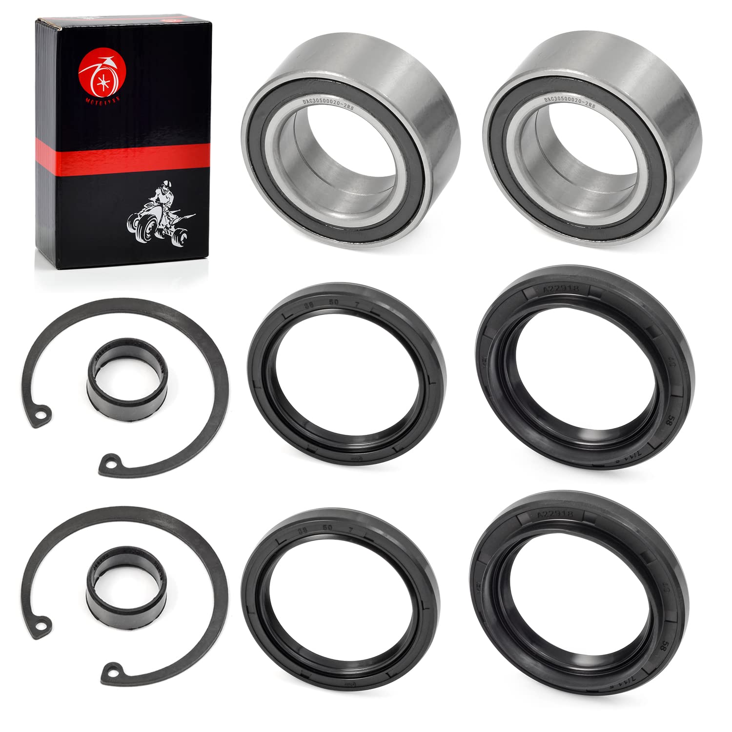 Front Wheel Bearings & Seals Circlip Dust Seal Compatible with Honda Rancher 350 TRX350 FE/FM Rancher 400 TRX400 FGA/FA Rancher