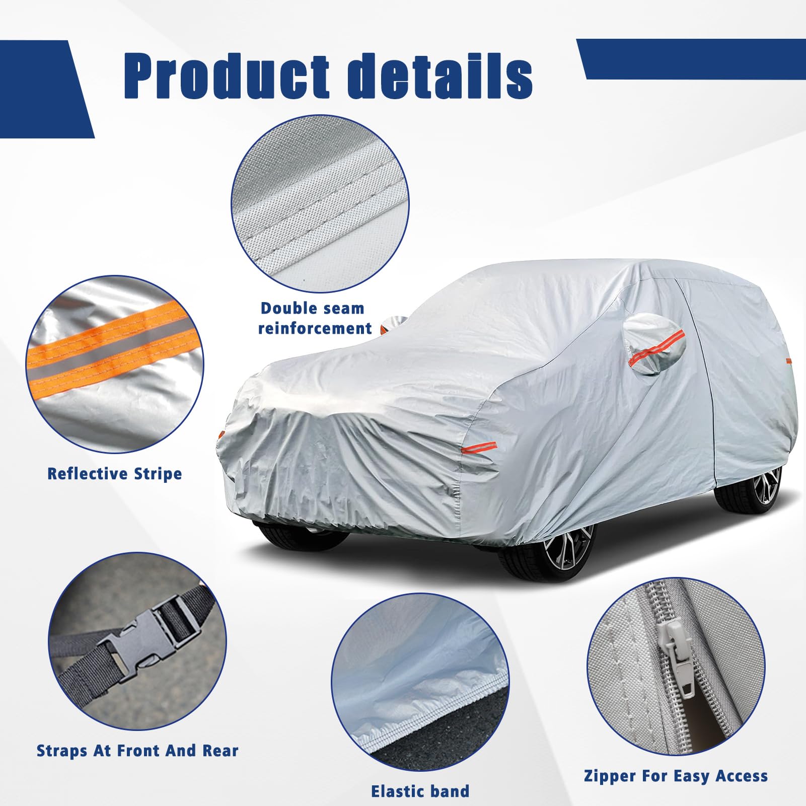 Kayme 6 Layers Suv Car Cover Custom Fit For Mercedes Benz Glc 300 350E(2016-2025) Waterproof All Weather For Automobiles, Outdoo