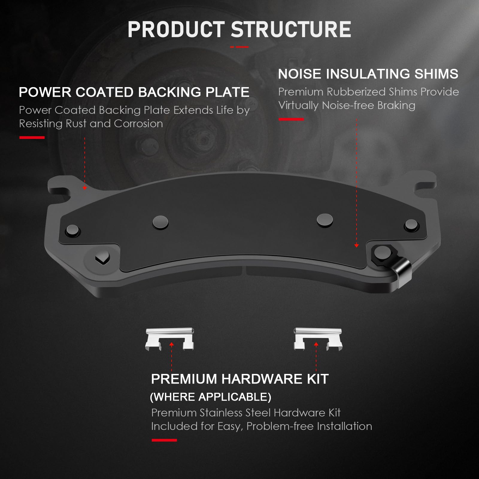 Cciyu D785 Ceramic Rear Brake Pads Set Fit For Cadillac Escalade Esv/Ext,For Chevy Avalanche 1500,Silverado 1500 Hd,For Gmc Safa
