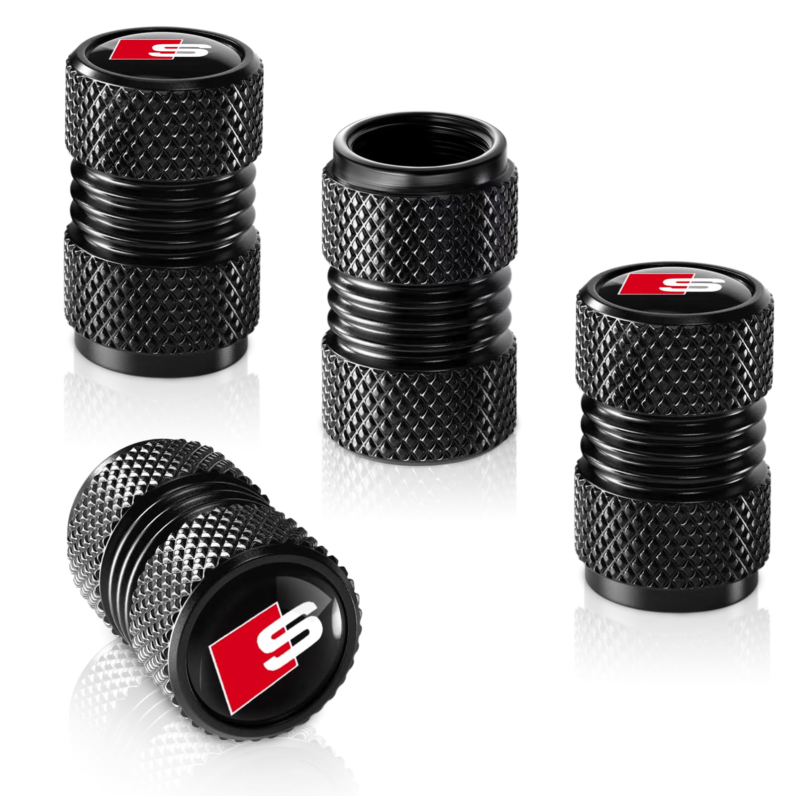 Xigraluck Tire Valve Stem Cover,Auto Valve Stem Caps For Audi S Line S3 S4 S5 S6 S7 S8 Sq2 Sq5 Sq7 Sq8 Air Caps Accessories 4 Pi