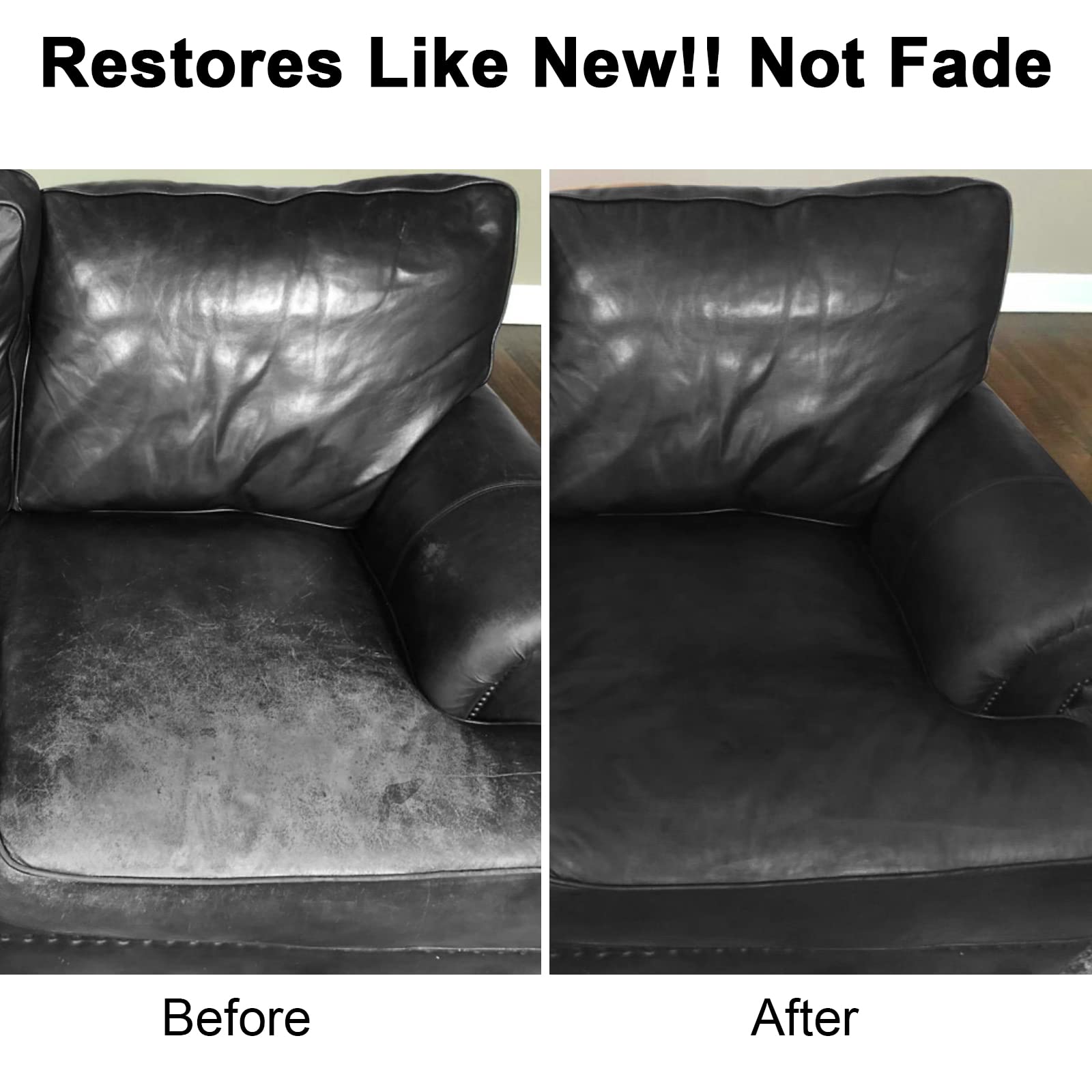 Drtulz Black Leather Recoloring Balm, Leather Color Restorer Conditioner, Leather Repair Kits For Vinyl Furniture, Sofa, Car Sea