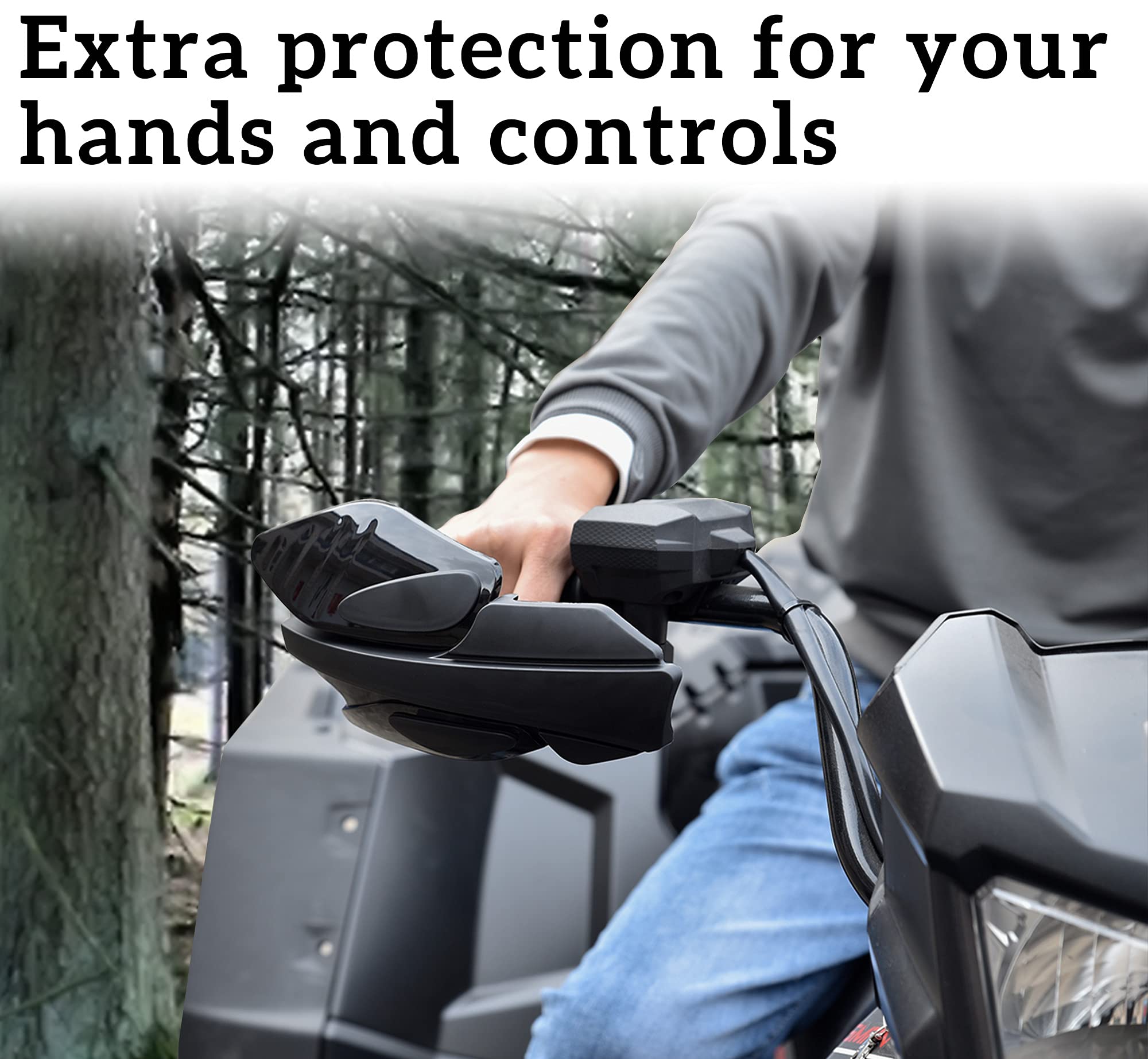 Sautvs Handguards With Mount Brackets Kit For Polaris Sportsman Scrambler 400 450 570 850 Xp 1000 2007-2024 Black Hand Guards Pr