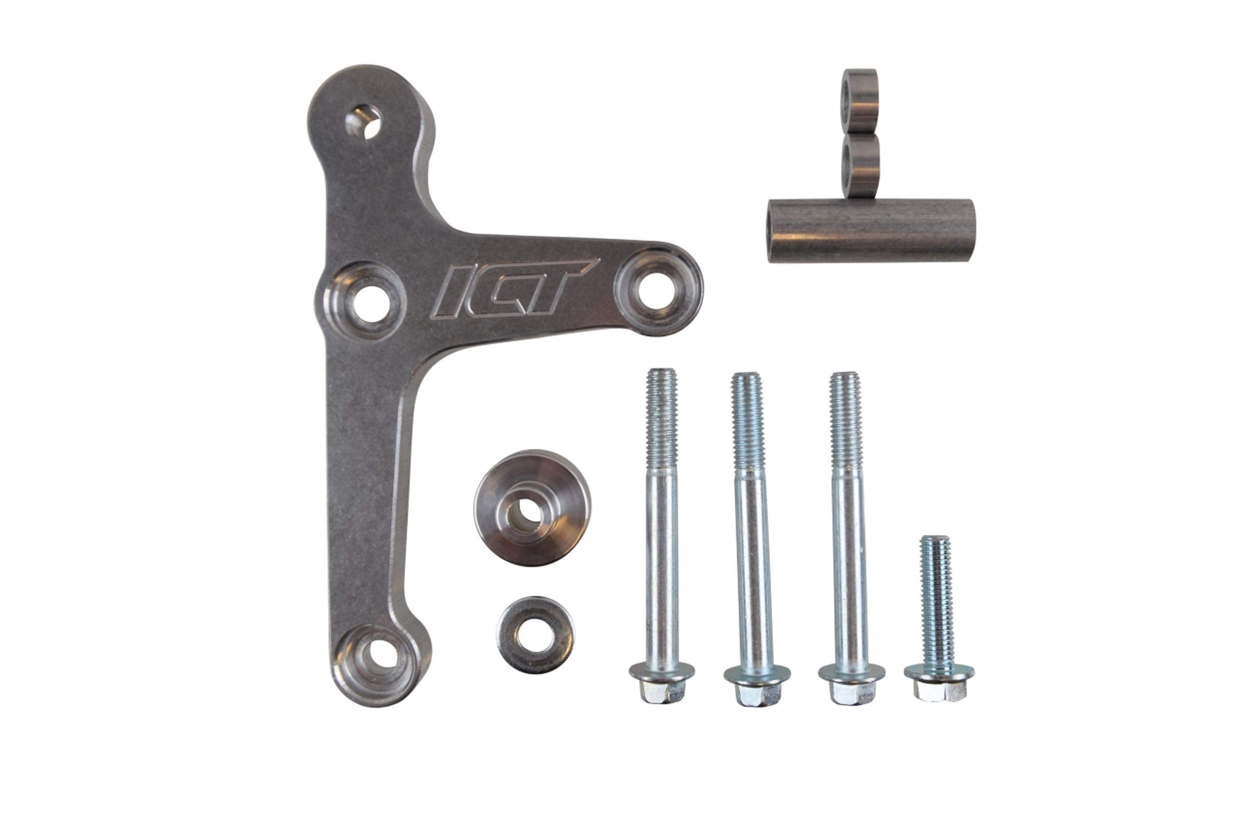 ICT Billet LS Billet Alternator Bracket Low Mount for Chevy Corvette, CNC Machined Aluminum, Model 551667-1, Natural Finish
