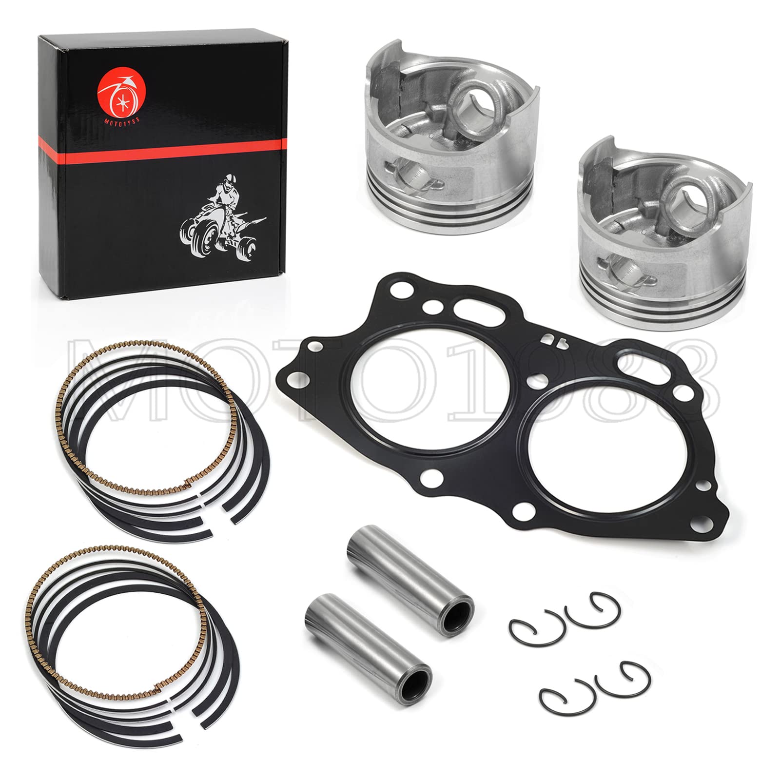 Moto1988 Piston & Ring Ang Gasket For Ezgo Txt 4 Cycle Gas Golf Cart 295Cc Mci Fuji Robin Engine 1991-2008 Oem 26607-G01 26608-G