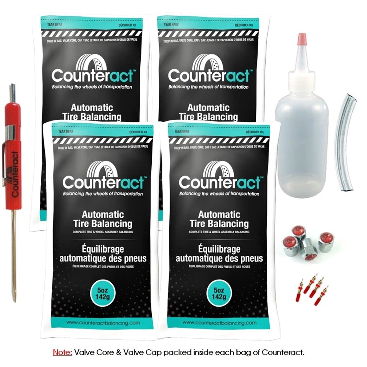 Counteract Diyk-5 Do It Yourself Tire/Wheel Balancing Beads Kit - Off -Road, Light Duty Truck Tires, (4) 5Oz Diy Bead Bags, (4) 
