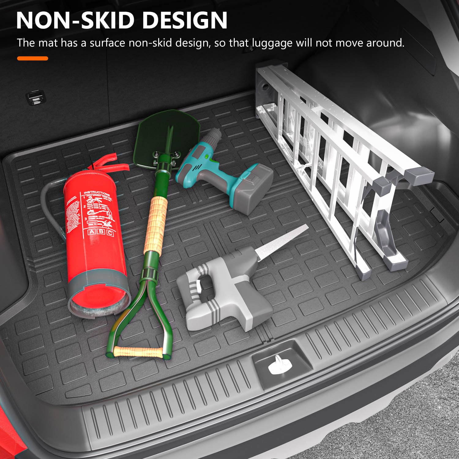 Powoq Fuel&Hybrid Trunk Mat Compatible With 2023 2024 2025 Kia Sportage Cargo Mat All Weather Trunk Liner (Not Fit Phev) Replace
