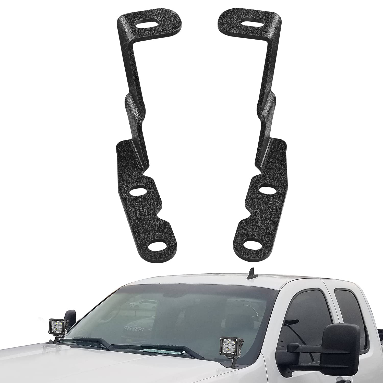 Nilight Ditch Light Brackets Hood Mount Brackets For Auxiliary Offroad Led Pod Light Work Light Compatible With 2007-2013 Gmc Yu