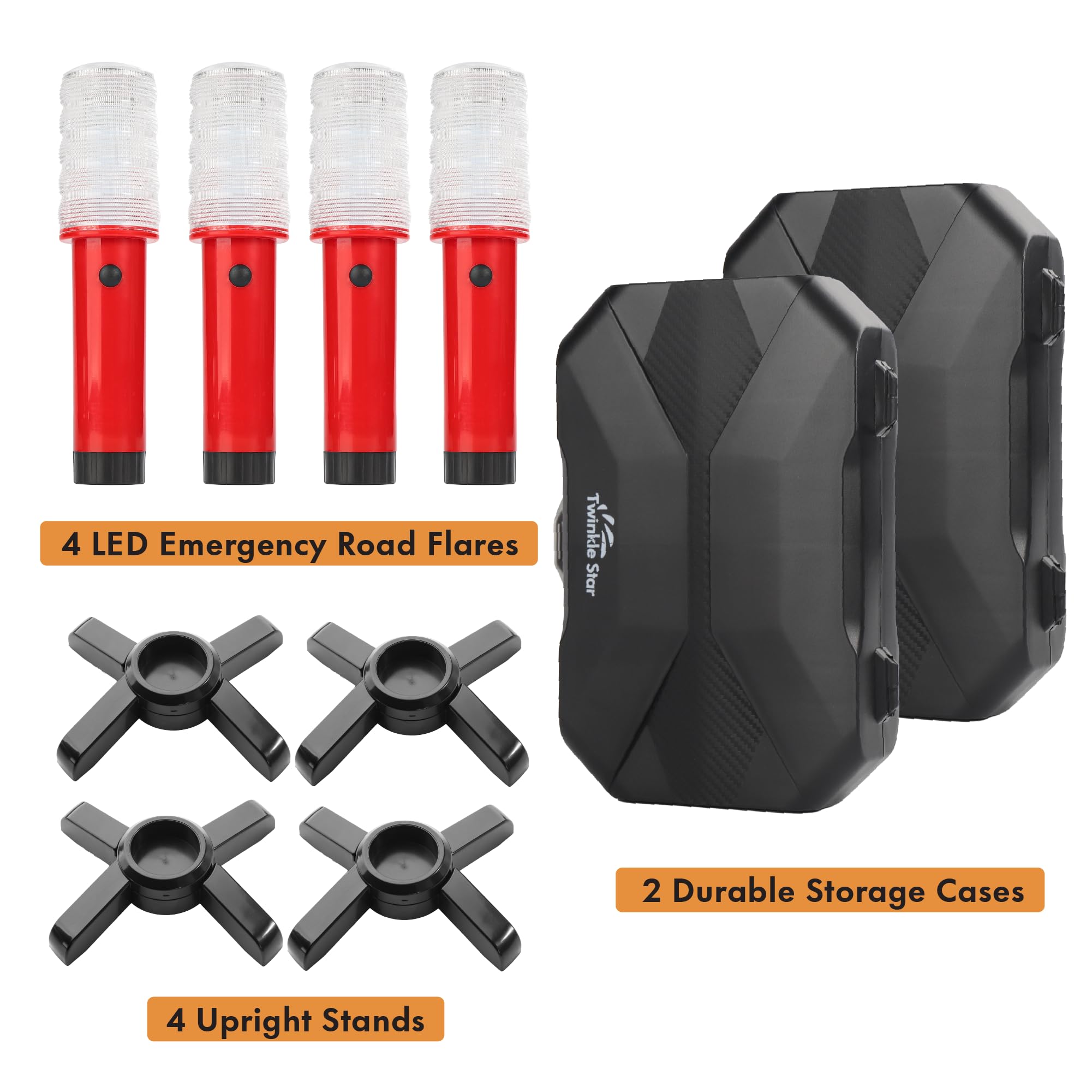 Twinkle Star Emergency Roadside Flares Kit Led Safety Strobe Road Warning Light Highway Beacon Alert Flare With Magnetic Base, D