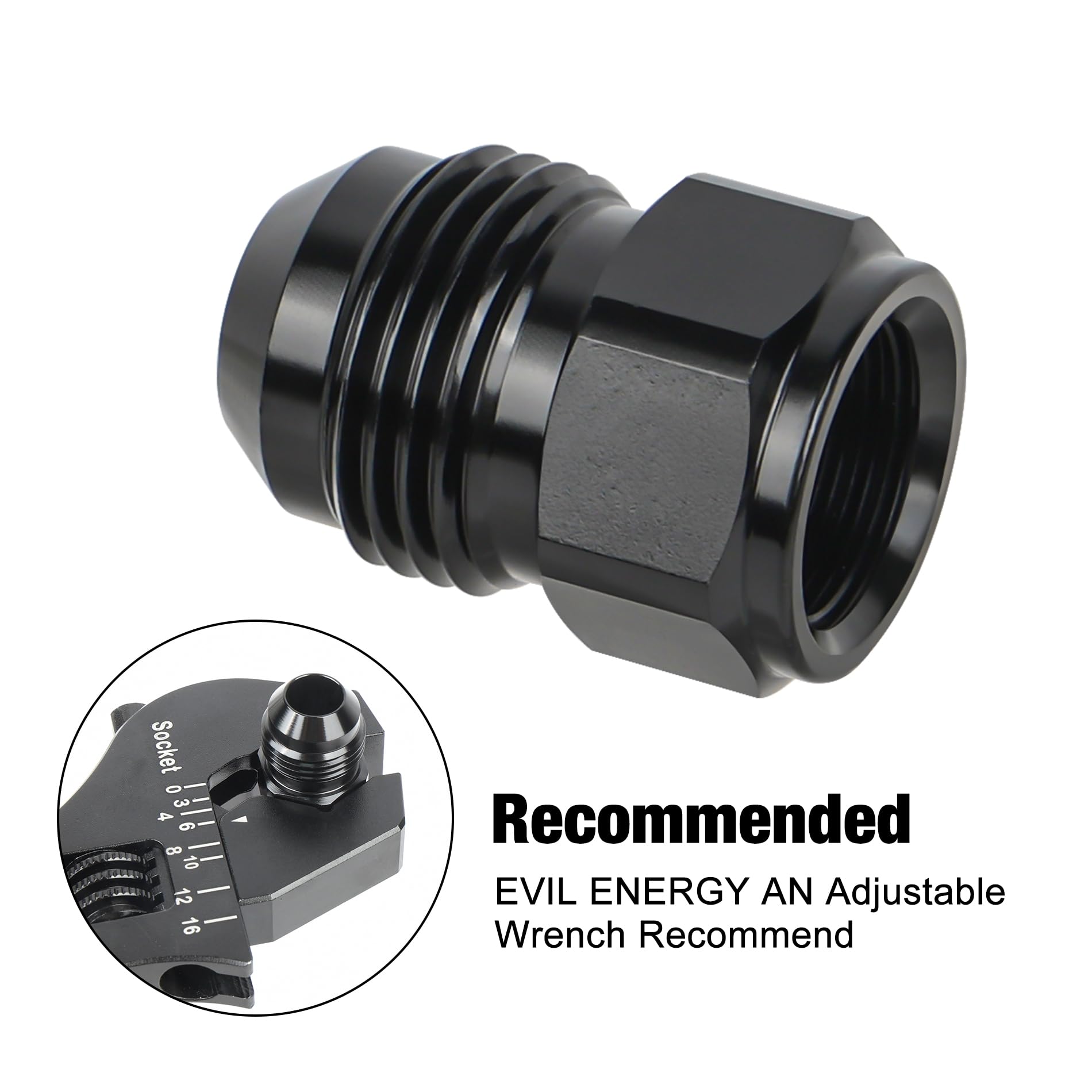 EVIL ENERGY 6AN Female to 8AN Male Falre Reducer Expander Adapter Fitting 2Pcs