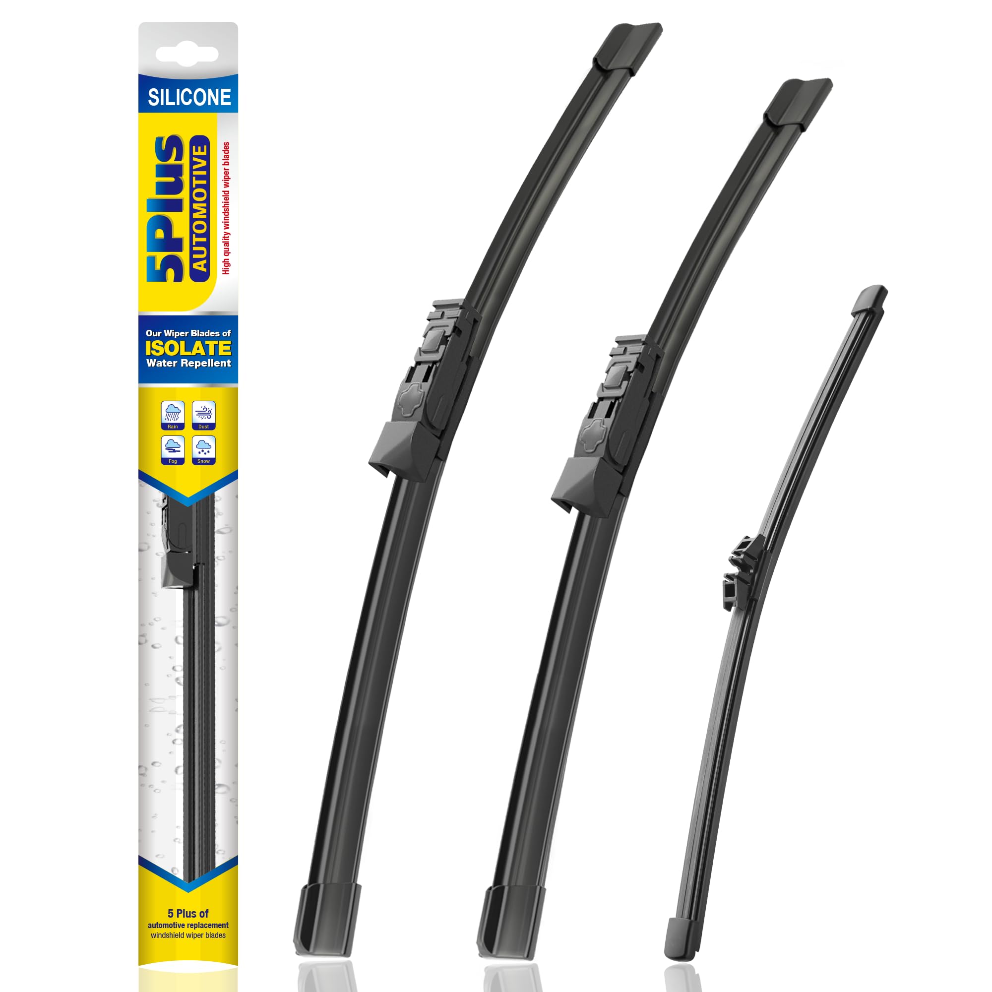 5 Plus Silicone Windshield Wipers Replacement For 2018-2023 Bmw X3 Wiper Blades(Set Of 3),Automotive Replacement Windshield Wipe