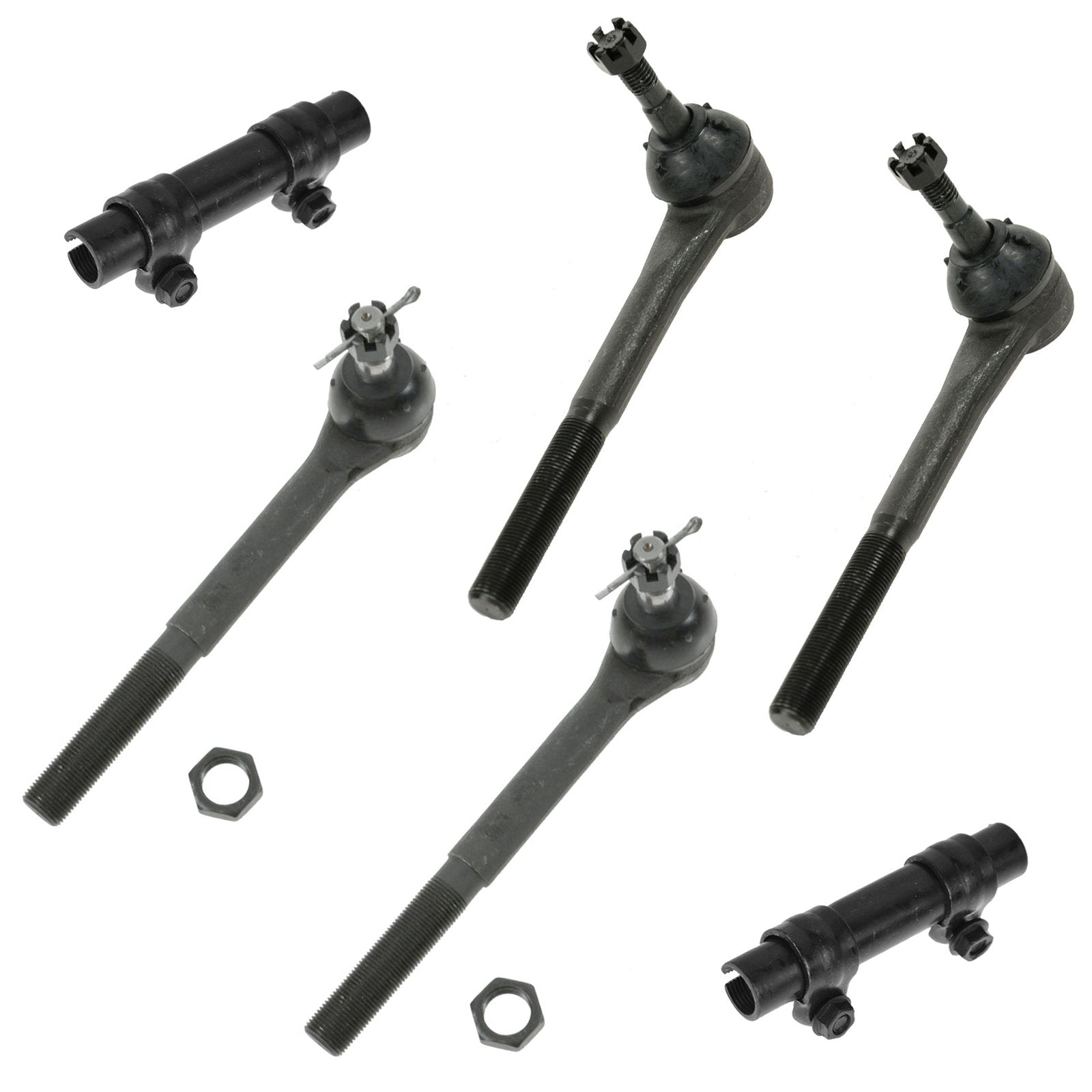 TRQ Front Steering Tie Rod End Inner Outer Adjusting Sleeve Kit Set 6pc for 2WD