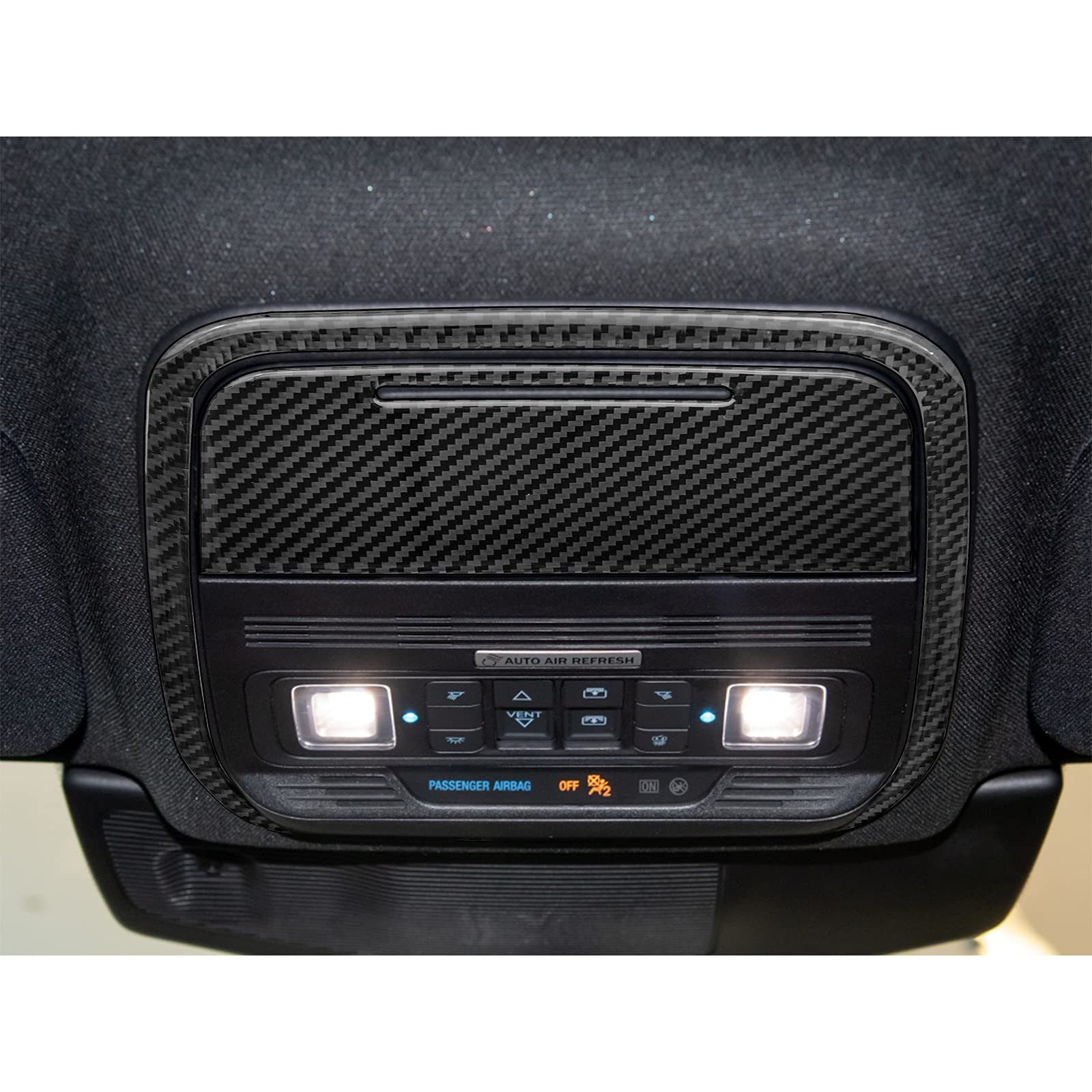 Nuoozy Compatible With Glasses Box Frame Panel Cover Trim Carbon Fiber Interior Accessory For 2020 2021 2022 Ford Explorer Black