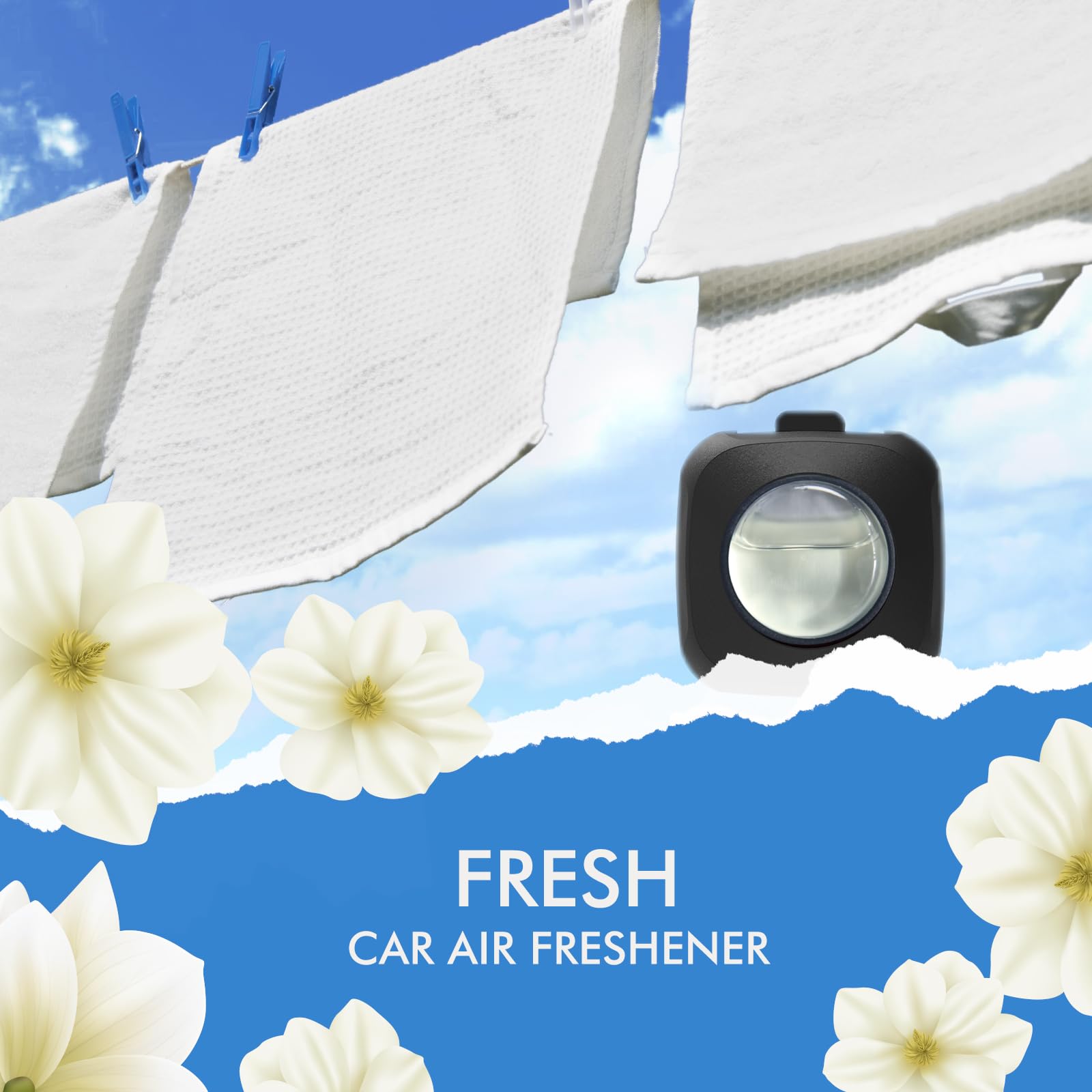 Car Air Fresheners, 6 Pack, Fresh, Car Fresheners Vent Clips, Long Lasting Air Freshener For Car, Car Refresher For Men Women