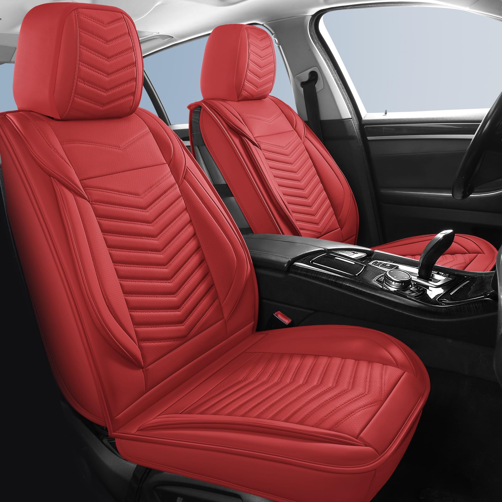 Hchengkikz Car Seat Covers Full Set,Breathable And Waterproof Car Seat Cover,Universal Anti-Slip Car Seat Covers Front Seats Bac