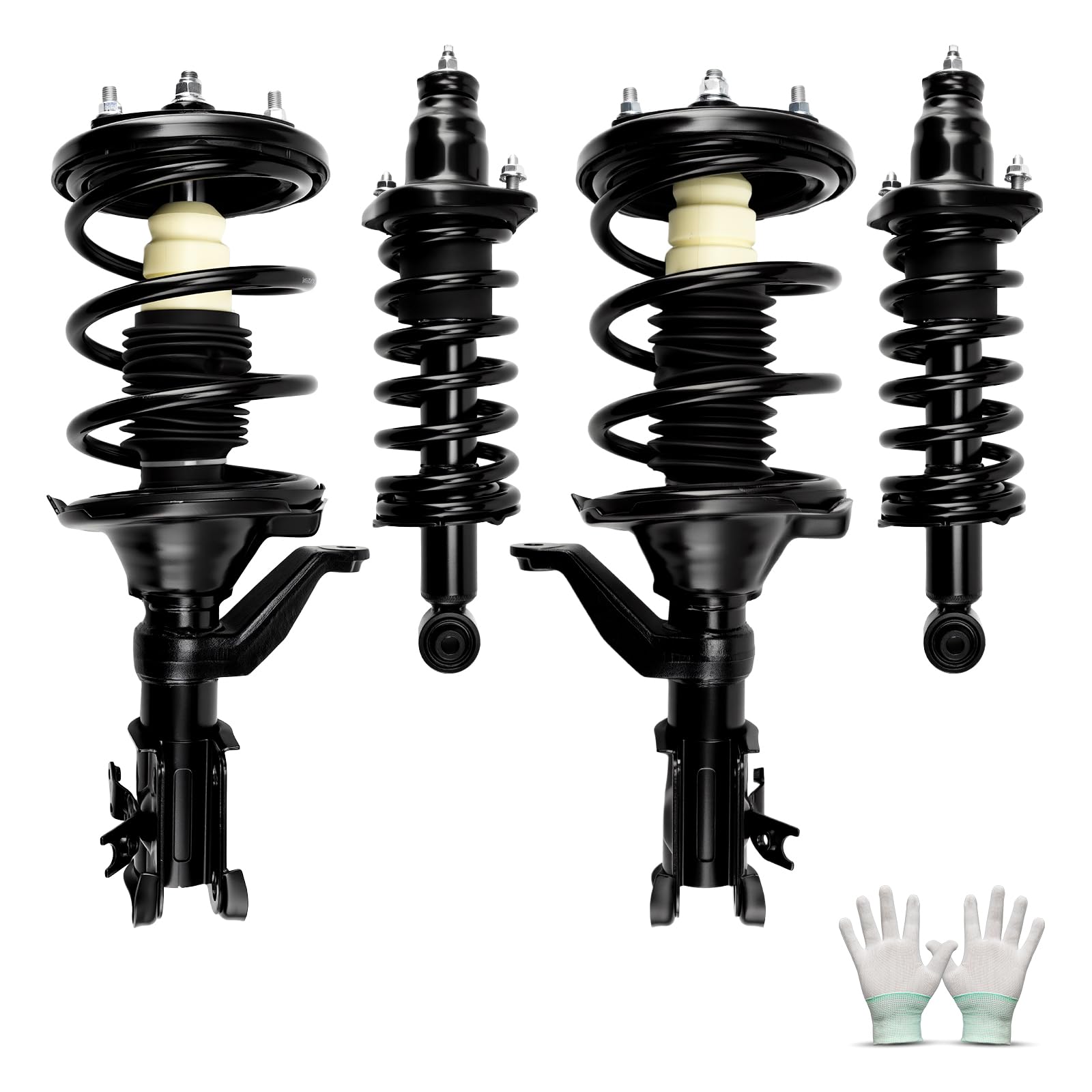 KAX Complete Struts w/Coil Springs Replacement Strut Shocks Assembly 171340L,171340R,172185,172186 for Honda Civic 2003-2005 Fro