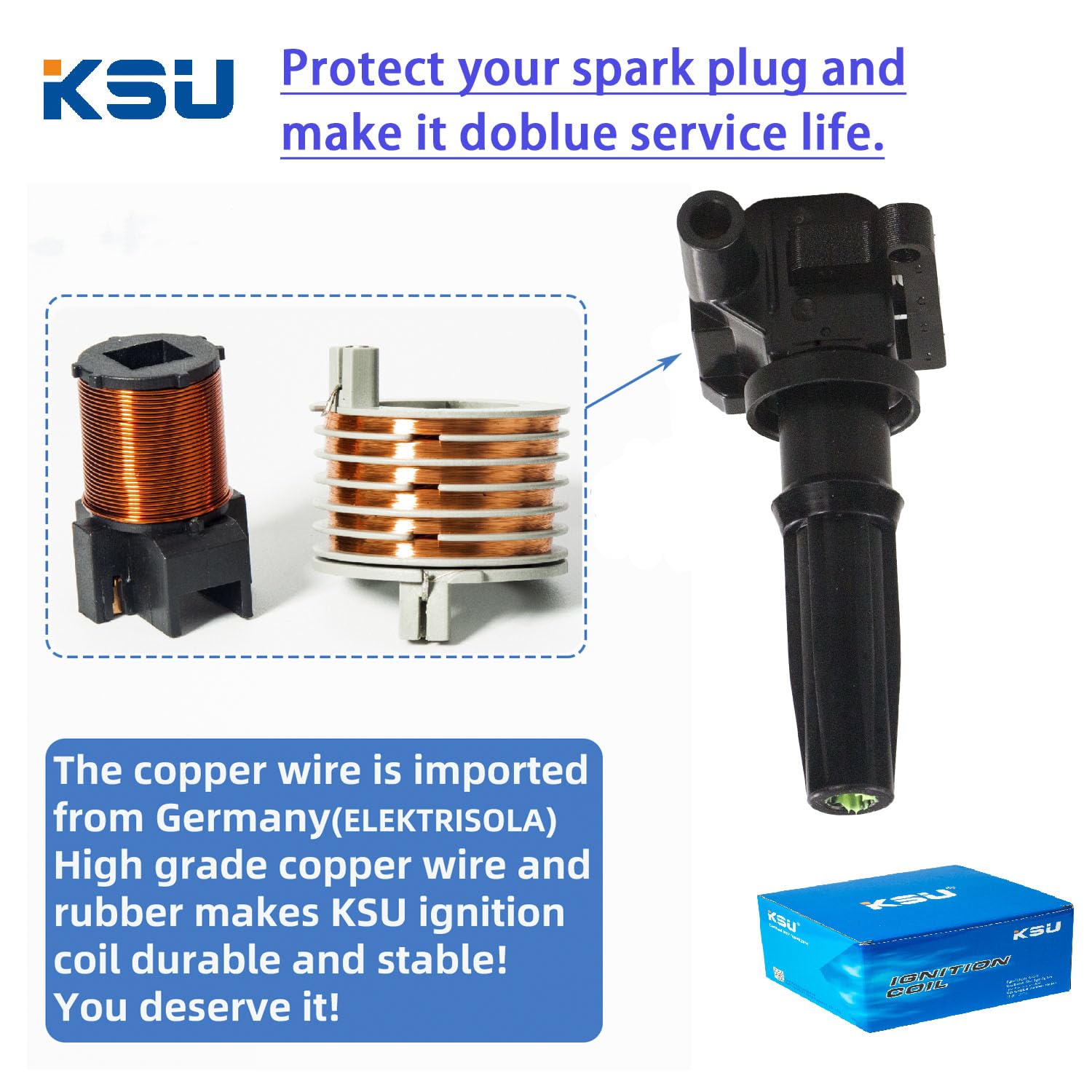 Ksu Coil Pack Compatible With Kia Optima 2.4L L4 2001-2006