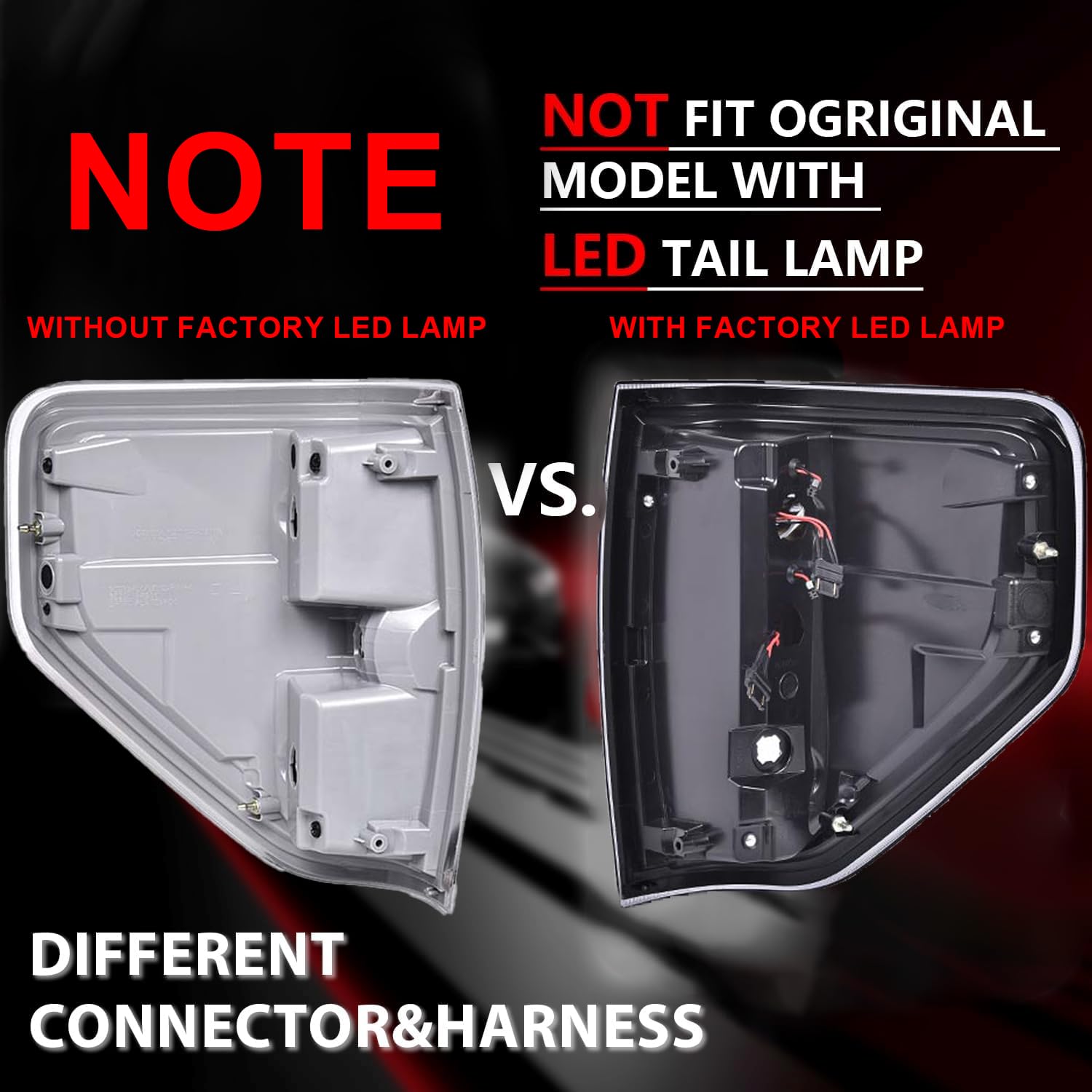 PIT66 Tail Lights for 2009-2014 Ford F150, Clear Polycarbonate & Polypropylene, Driver & Passenger Side Brake Taillights Assembly