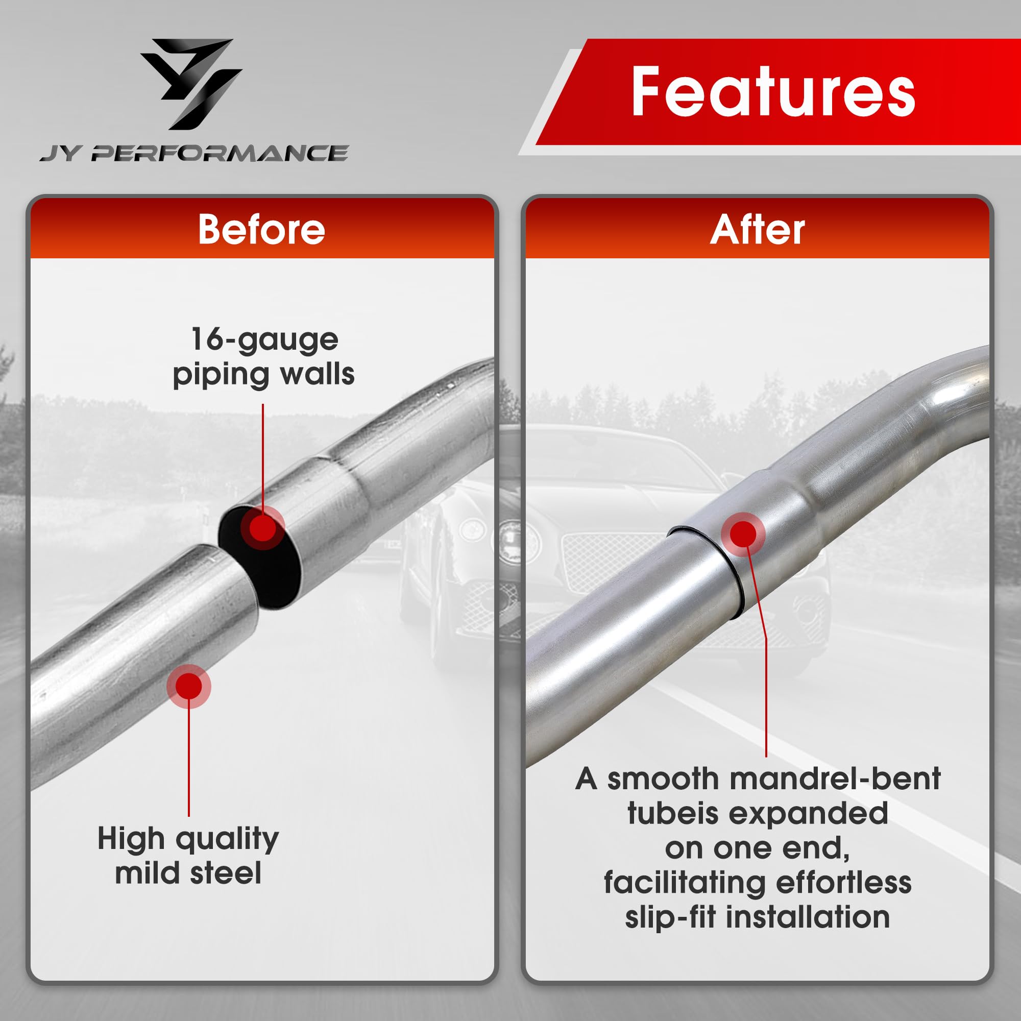 2.25'' Mild Steel Custom Exhaust Kit Tubing Mandrel Bend Pipe Straight & U-Bend Universal 8Pcs