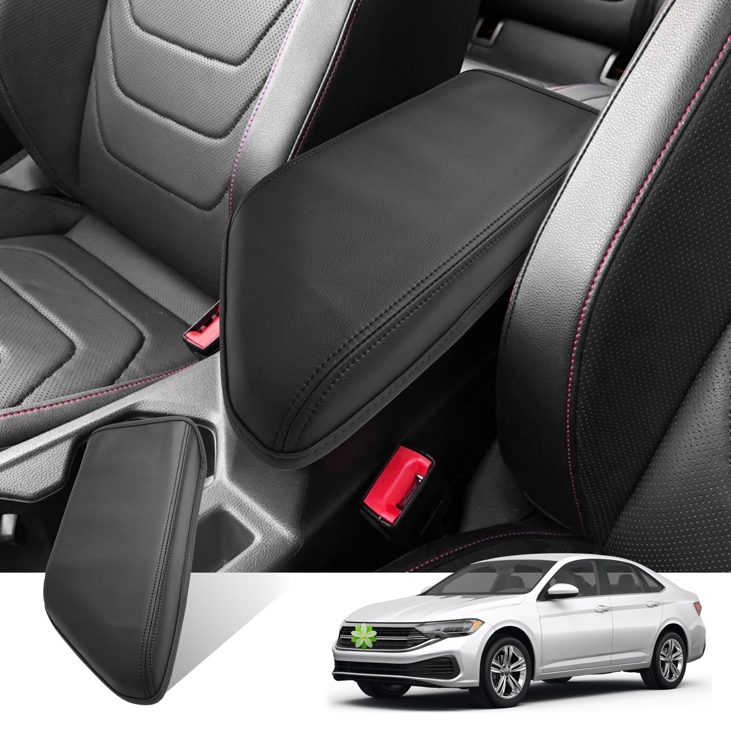 Ruiya 2025 Jetta Armrest Cover,For 2020-2025 Vw Jetta Accessories Center Console Cover Soft Comfy Armrest Lid Cover Compatible With 2020 2021 2022 2023 2024 2025 Volkswagen Vw Jetta S/Sport/Se/Sel