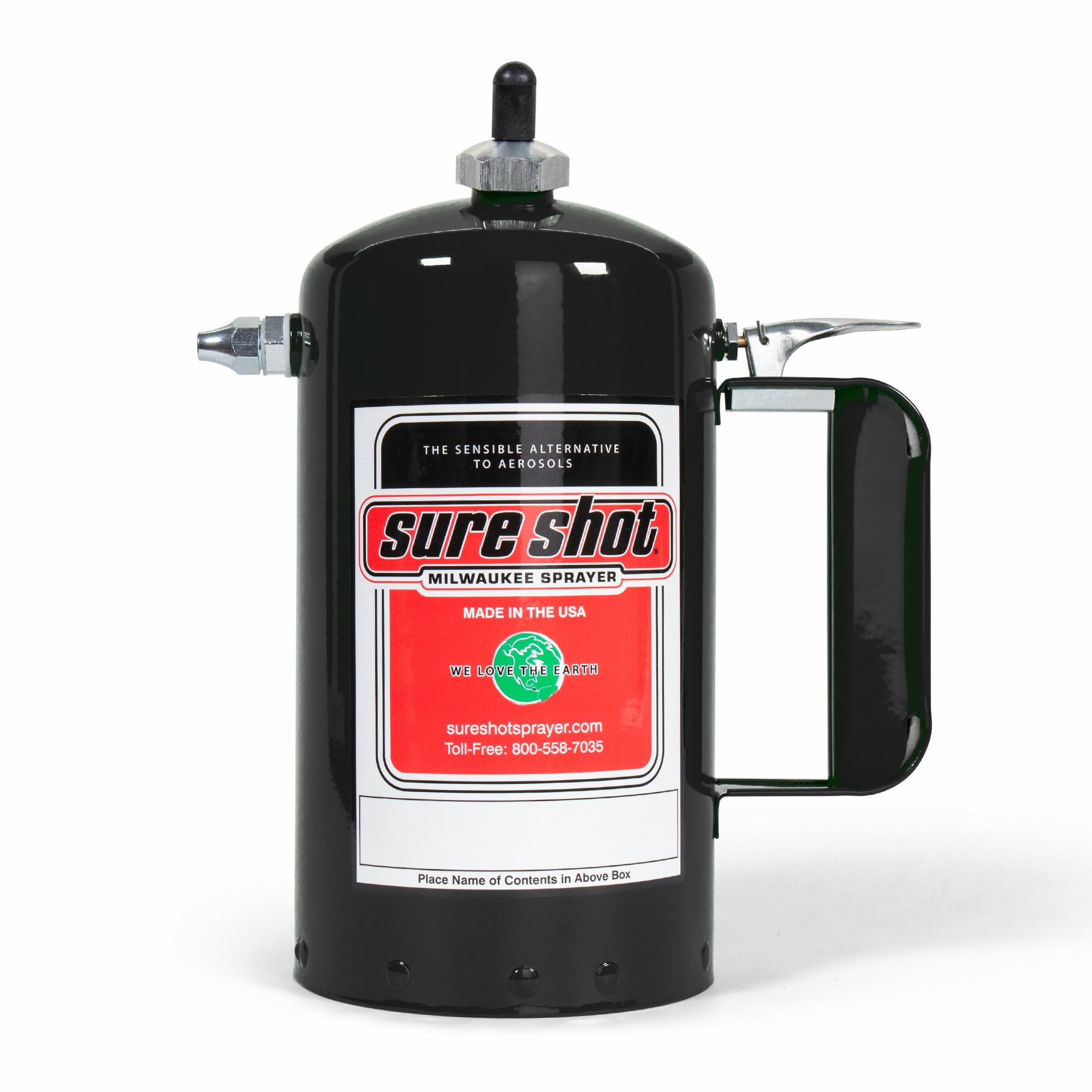 Sure Shot A1000B 1-Quart Non Aerosol Sprayer - Refillable Pressurized Sprayer Can For Oil  Solvent  Degreasers  Lubricants - Rechargeable Steel Canister With Brass Nozzles - Made In The Usa - 32Oz. -Like New