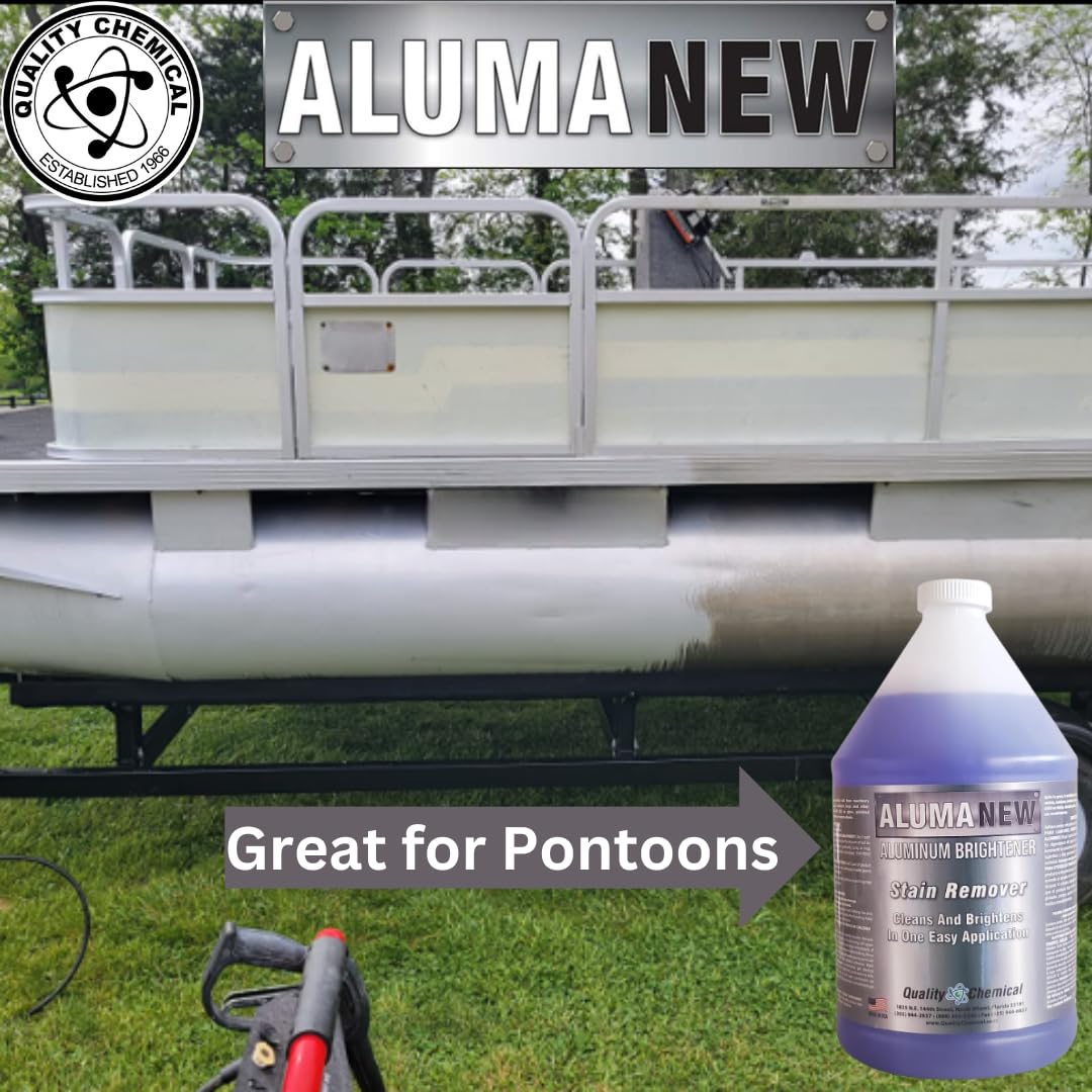 Quality Chemical Aluminum Brightener & Restorer - 128 oz Rim & Pontoon Cleaner (Pack of 2) - Blue