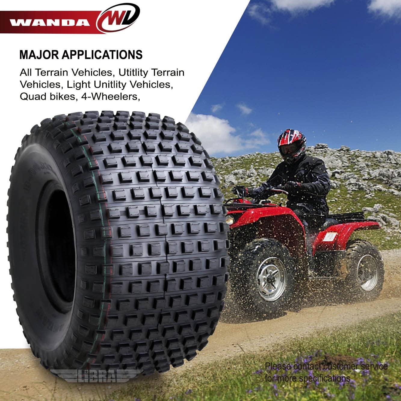 2 New Wanda Atv Tires 22X11-8 22X11X8 4Pr P323- 10032
