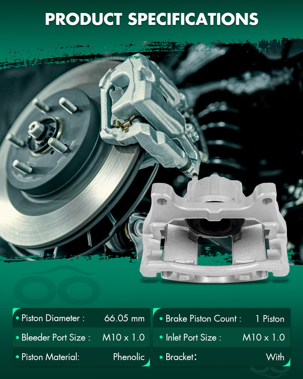 Scitoo 18B5044A Front Left Disc Brake Caliper Assembly W/Bracket For Dodge For Journey 2009-2012