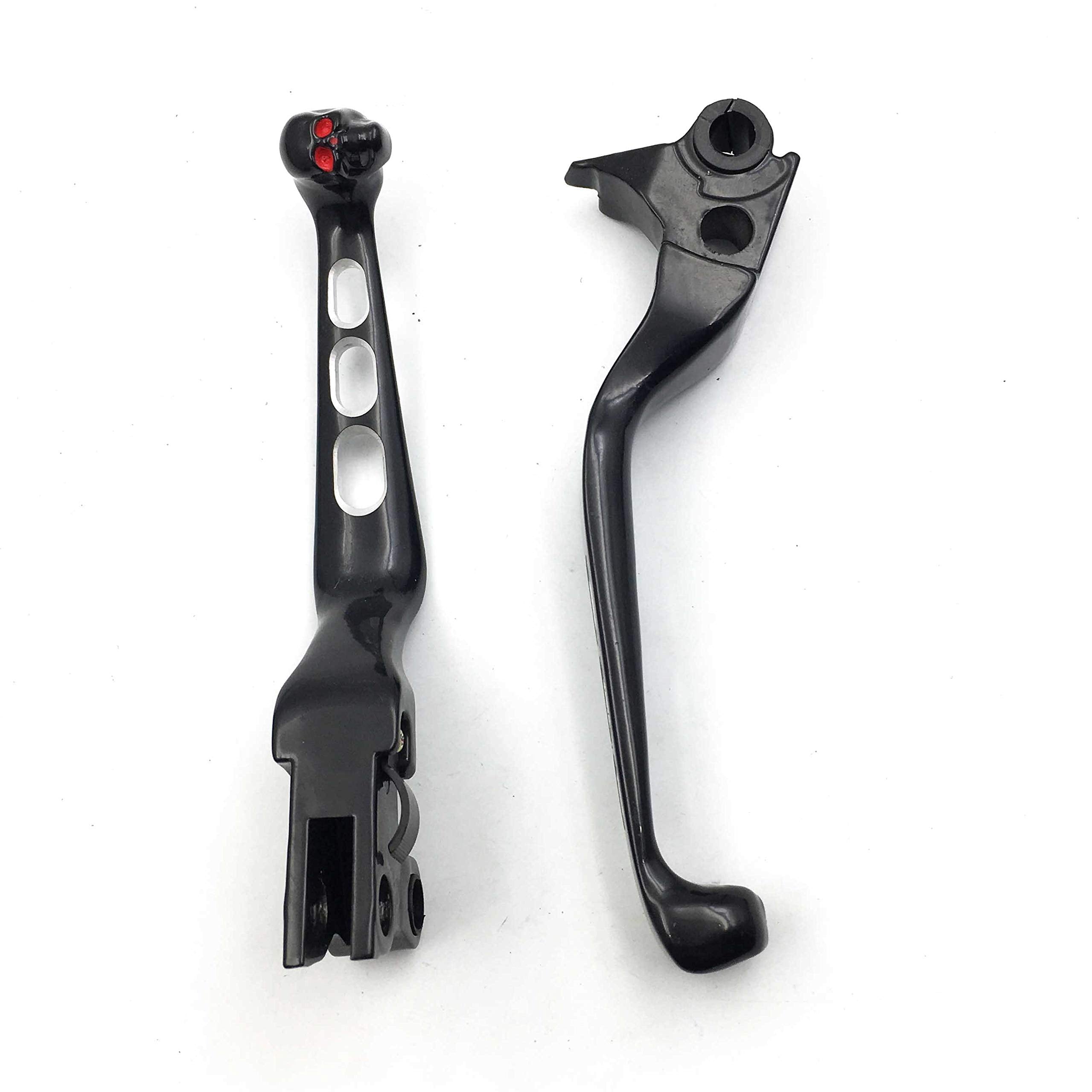 Httmt Mt241-020A-Bk Cnc Aluminum Black Brake Clutch Skull Zombie Lever Compatible With Harley Davidson Xl Sportster 883 1200 Sof