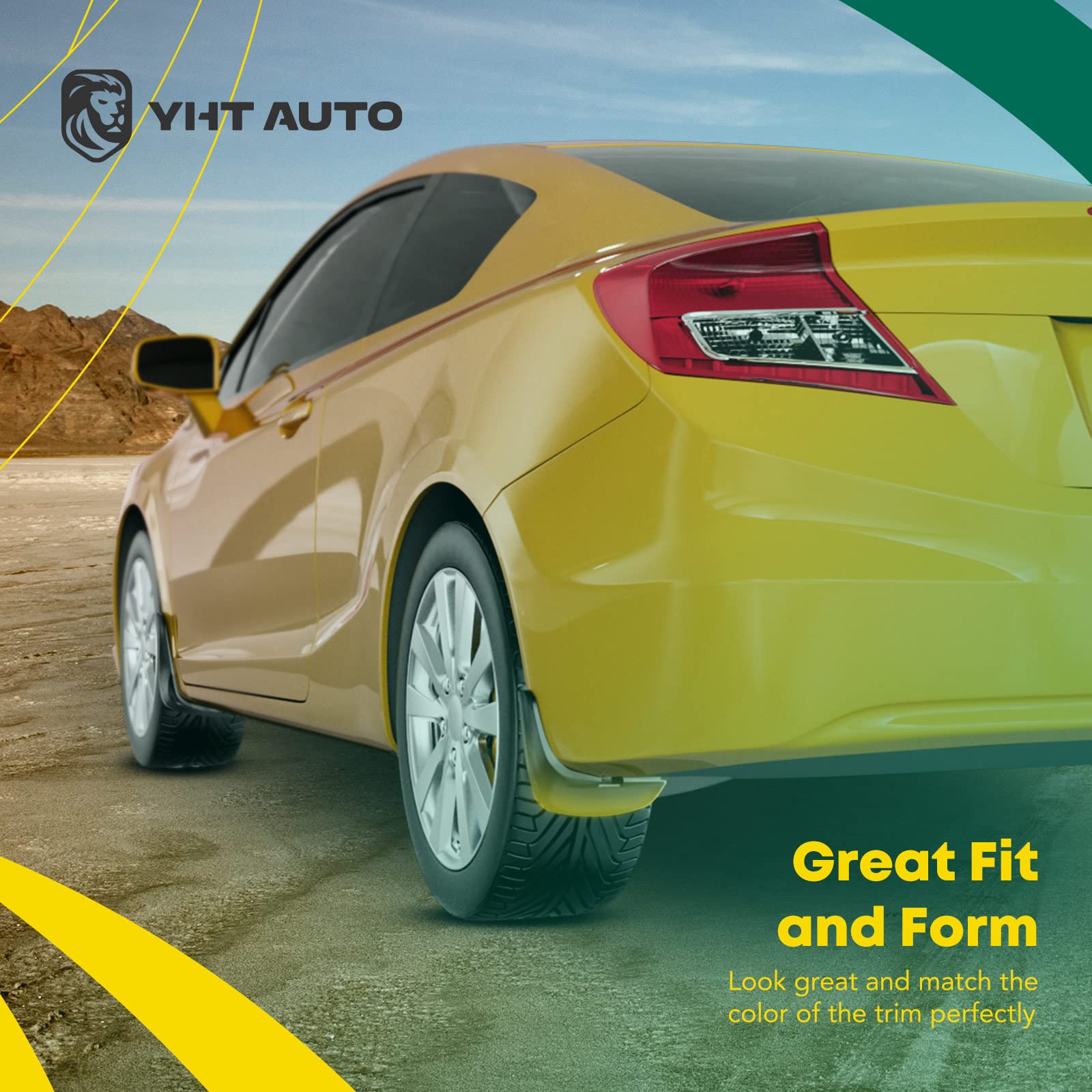 Yhtauto Set Of 4 Mud Flaps Splash Guards Accessories Replacement For Chevrolet Malibu 2016-2018 Sedan, Front And Rear Lh Rh, Bla