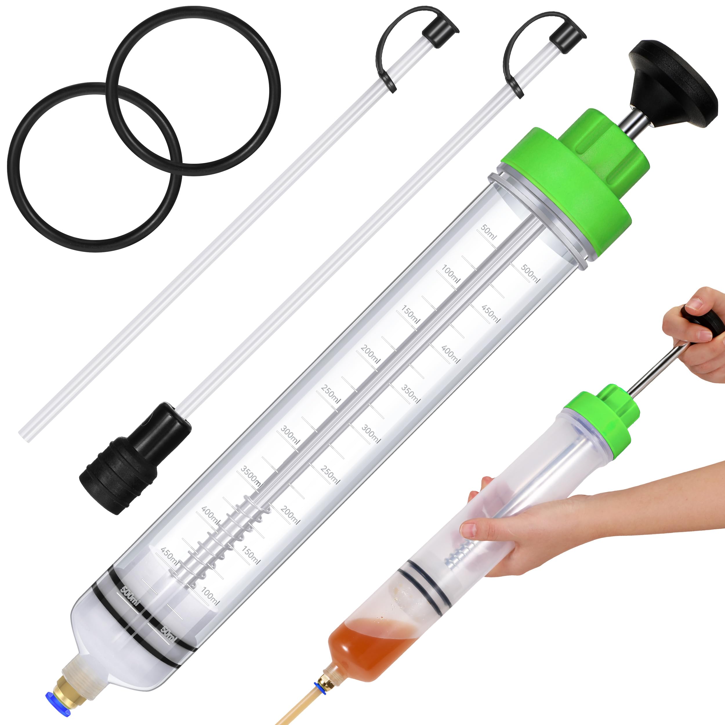 Gisafai 500Cc Fluid Extractor Automotive Pump Manual Oil Extractor Pump Syringe For Gasoline Hand Cleaner For Power Steering, Hy