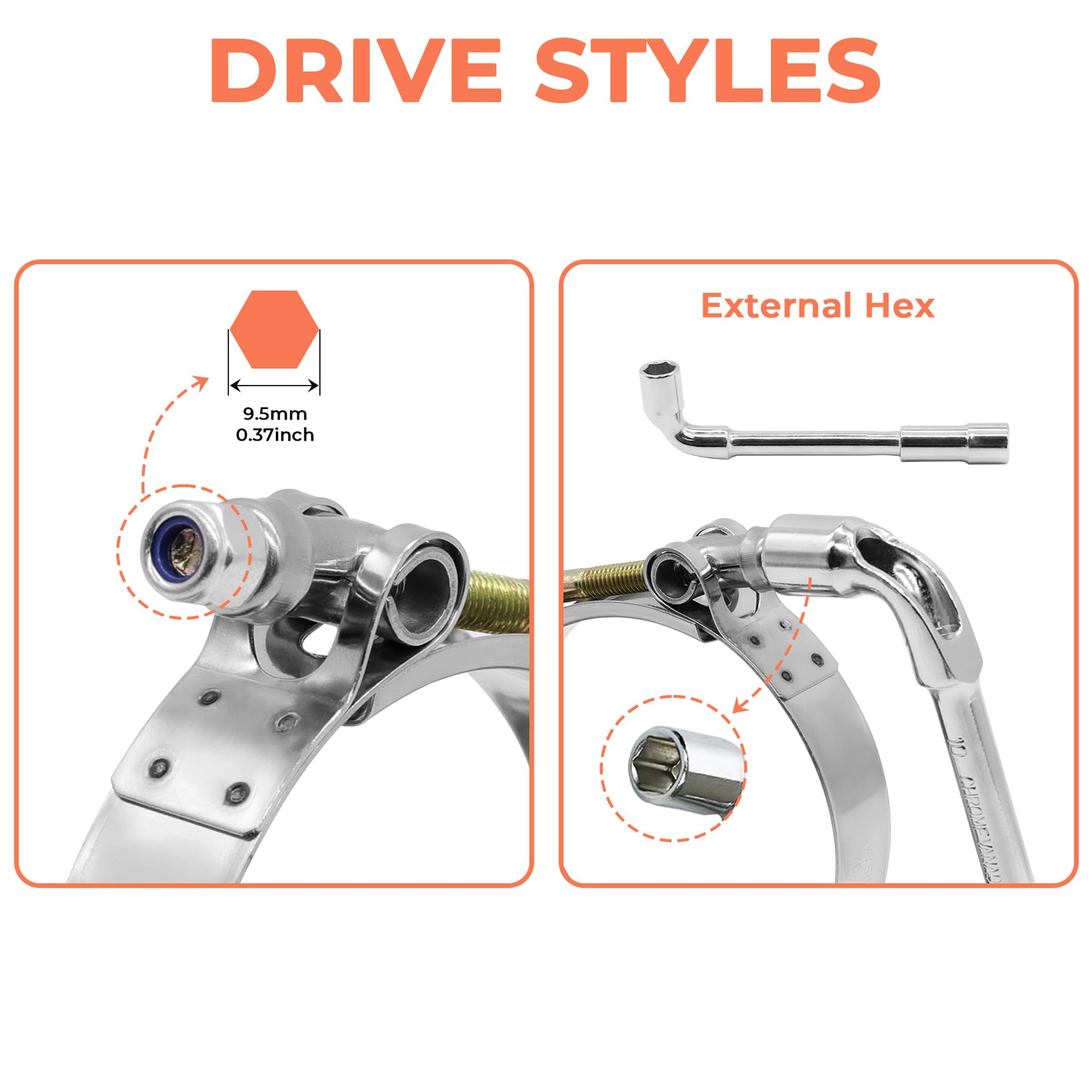 Wysiwyka 2 Pack 2.25 T-Bolt Hose Clamps, 304 Stainless Steel Turbo Intake Clamp, Working Range 63Mm-71Mm For 2.25 Hose Id