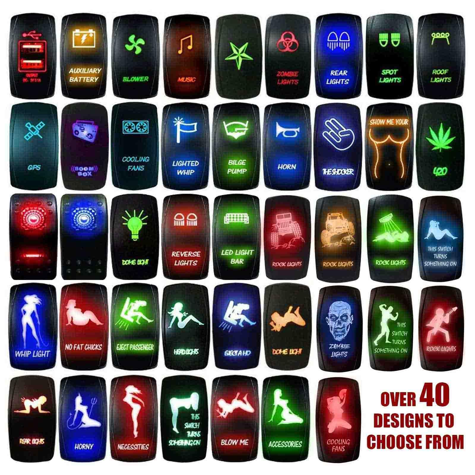 20A 12V Rocker Switch On/Off Orange Led Backlit - This Switch Turns Something On - Utv, Auto, Boat [5359A35 Orange]