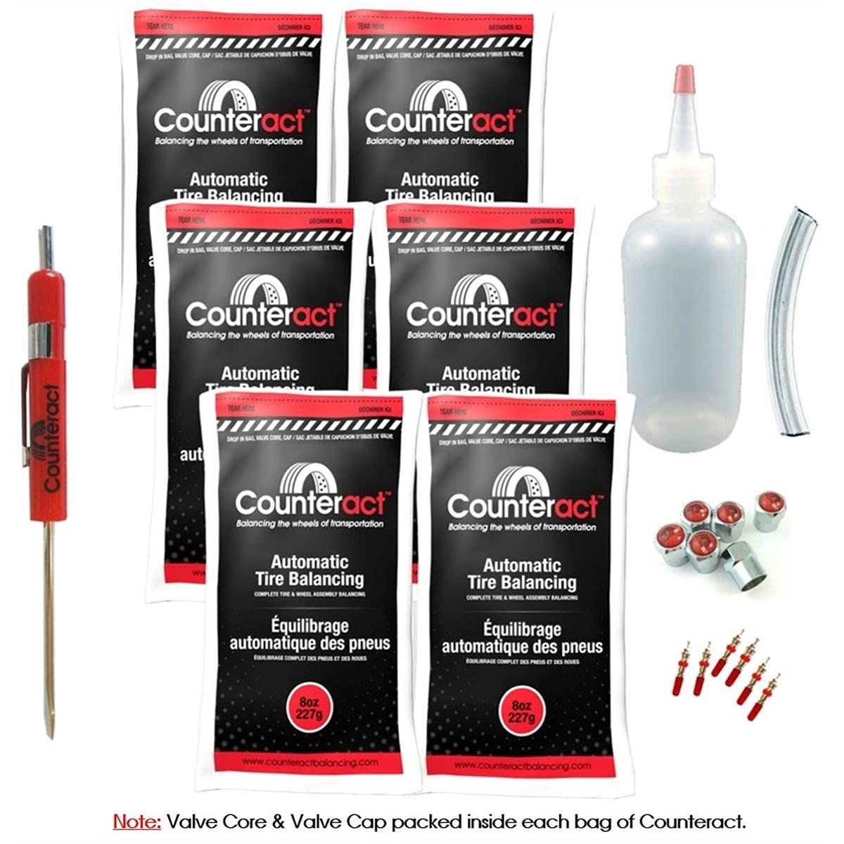 Counteract DIYDK-8 Do It Yourself Tire/Wheel Balancing Beads Dually Kit - Light/Medium Duty Truck Tires, (6) 8oz DIY Bead Bags, 