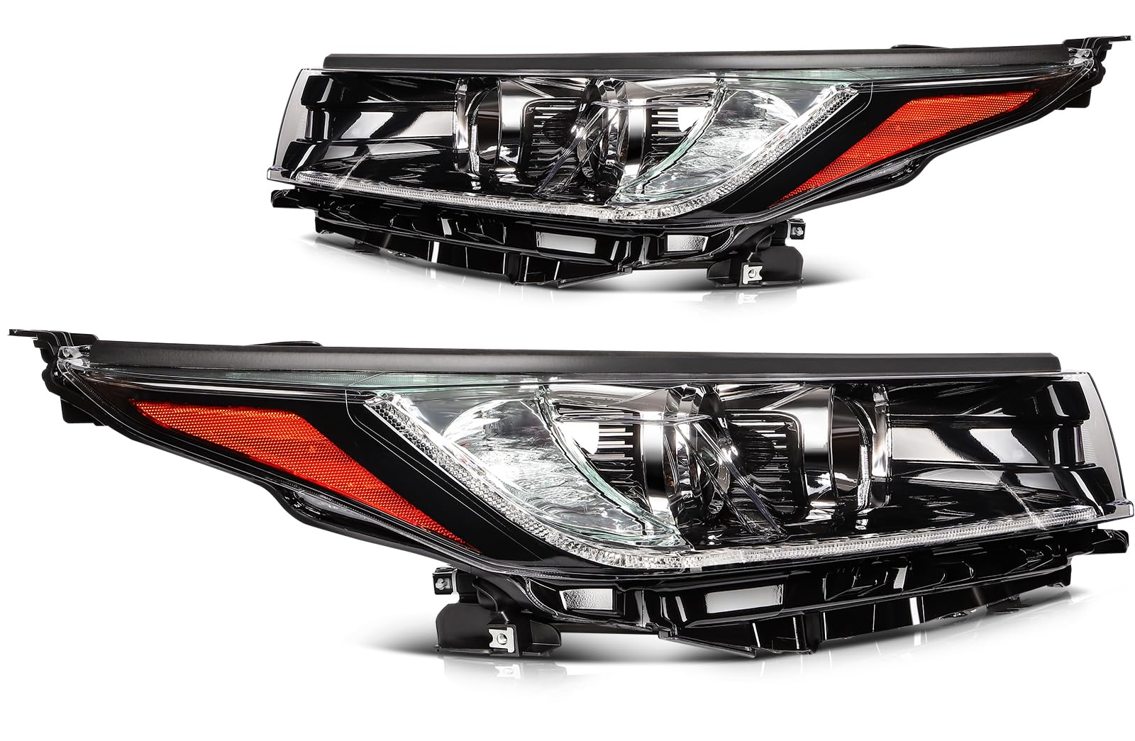 LBRST Headlight assembly Fit 2017-2019 for Toyota Highlander SE Clear Lens Black Housing Driver and Passenger Side 81150-OE390 8